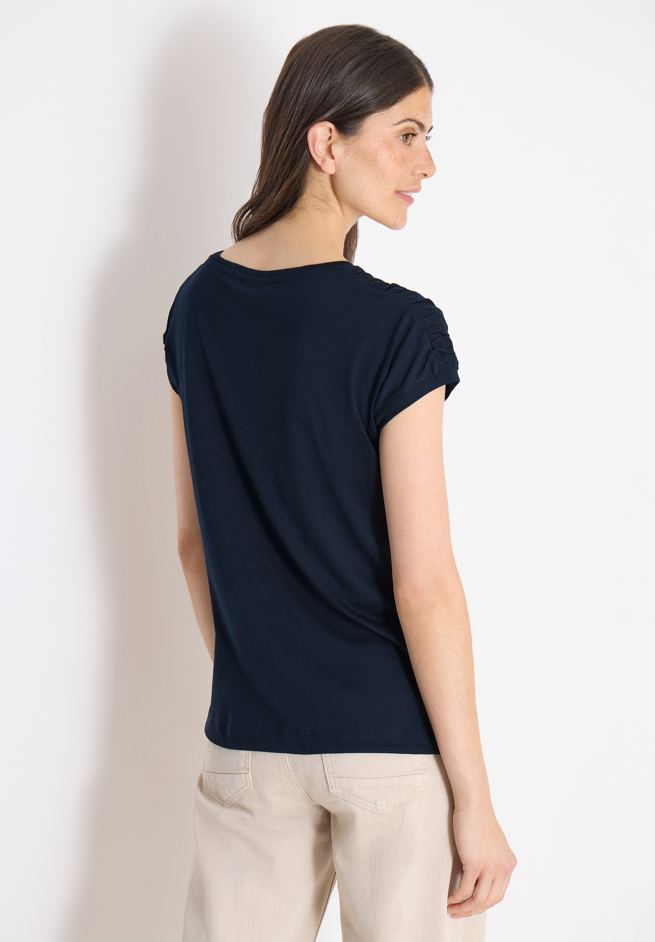 Cecil Rundhalsshirt mit Raffung günstig online kaufen