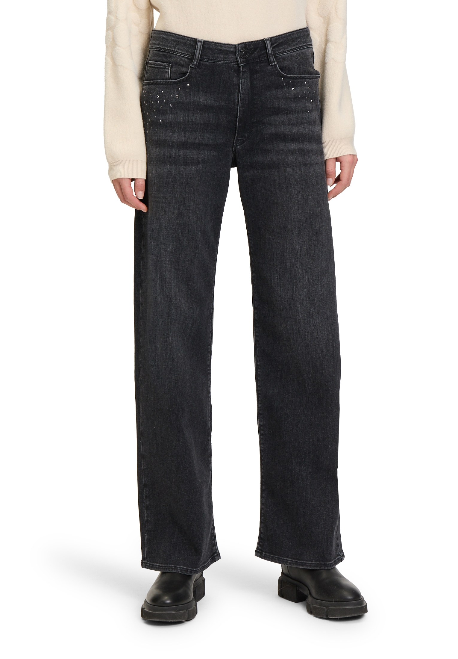 Betty&Co High-waist-Jeans "Damen High Waisted-Jeans mit Strass" günstig online kaufen