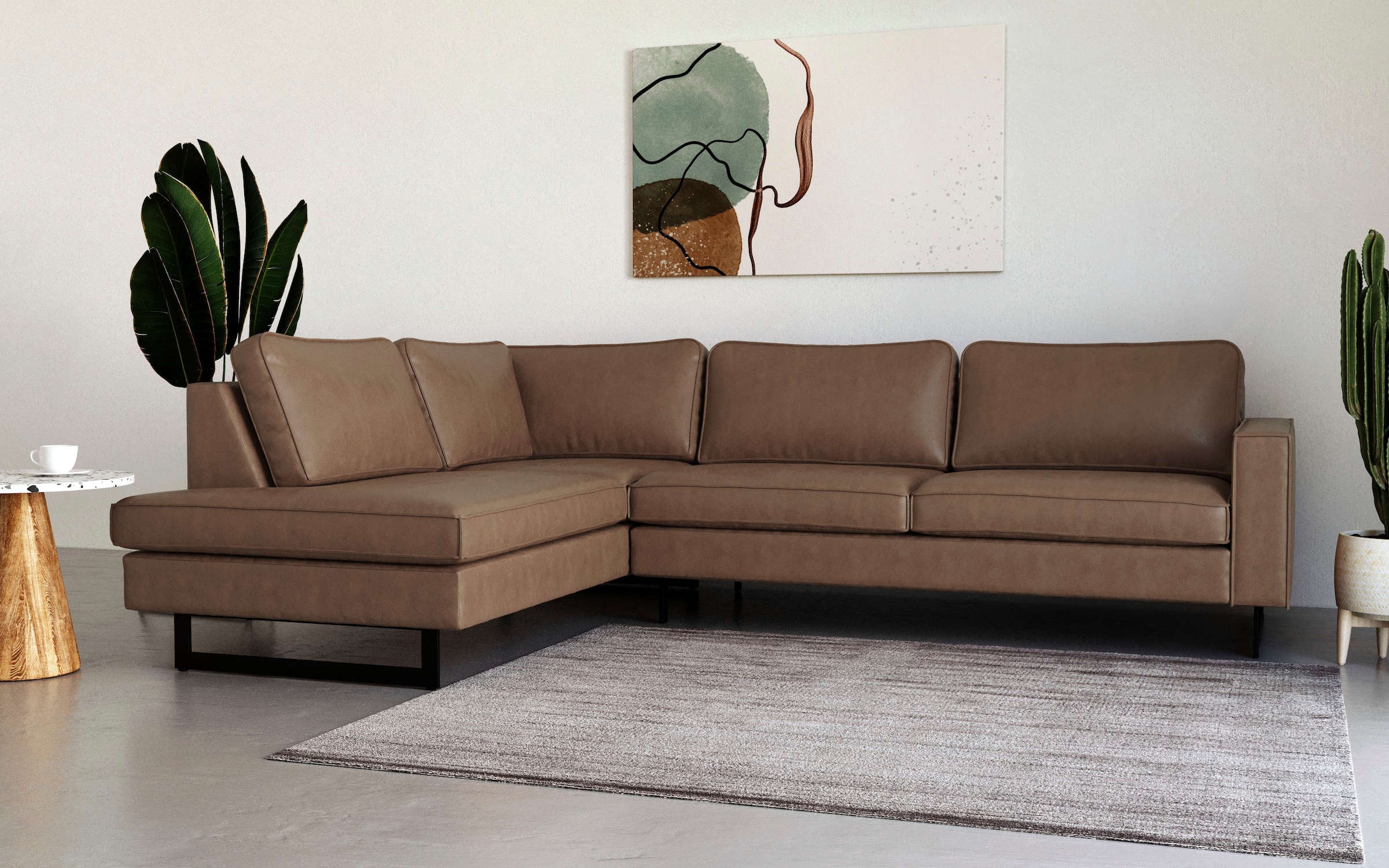 Places of Style Ecksofa Pinto, 290 cm, Ottomane links / rechts, Cord, Feinc günstig online kaufen