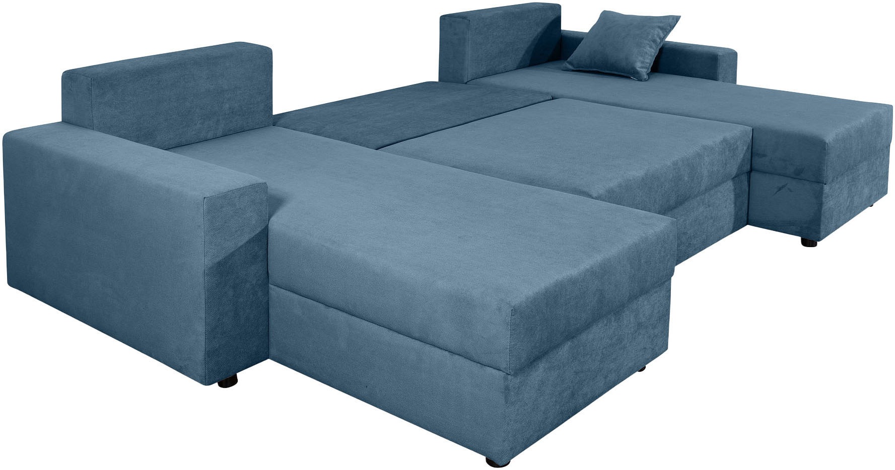 COLLECTION AB Wohnlandschaft »Pico U-Form, Breite 252, mit Schlaffunktion, Bettkasten & Zierkissen«, Wohnlandschaft,2 X Ottomane,Polyätherschaum Polsterung