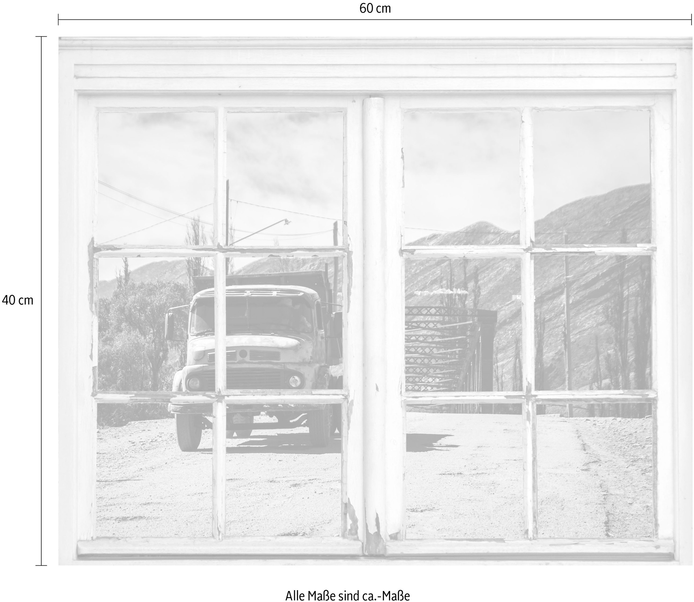queence Wandsticker »Truck«, Wandsticker, Wandbild, selbstklebend, 3D, Fenster
