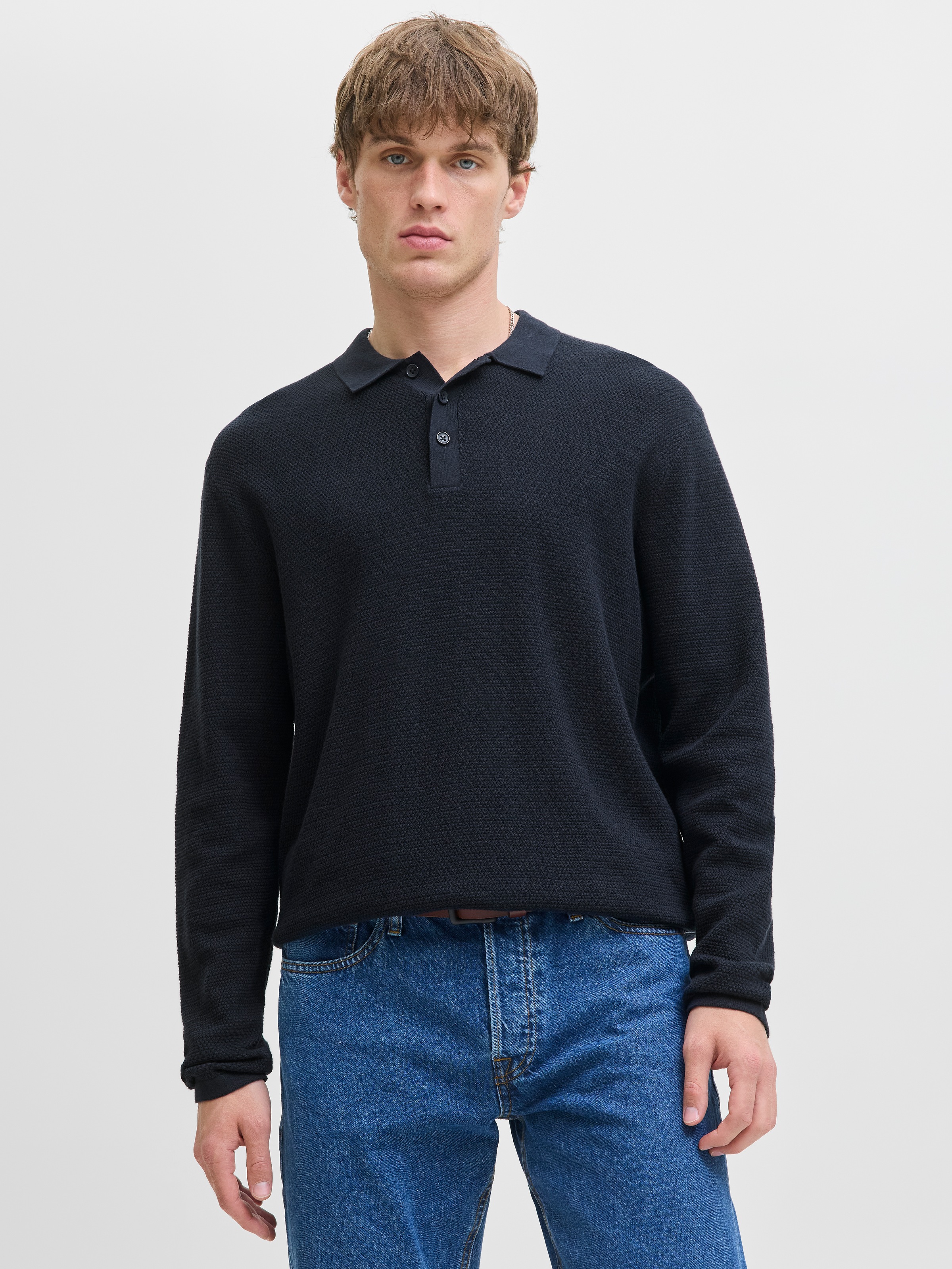 Jack & Jones Strickpullover "JJEGEORGE KNIT POLO LS SN" günstig online kaufen