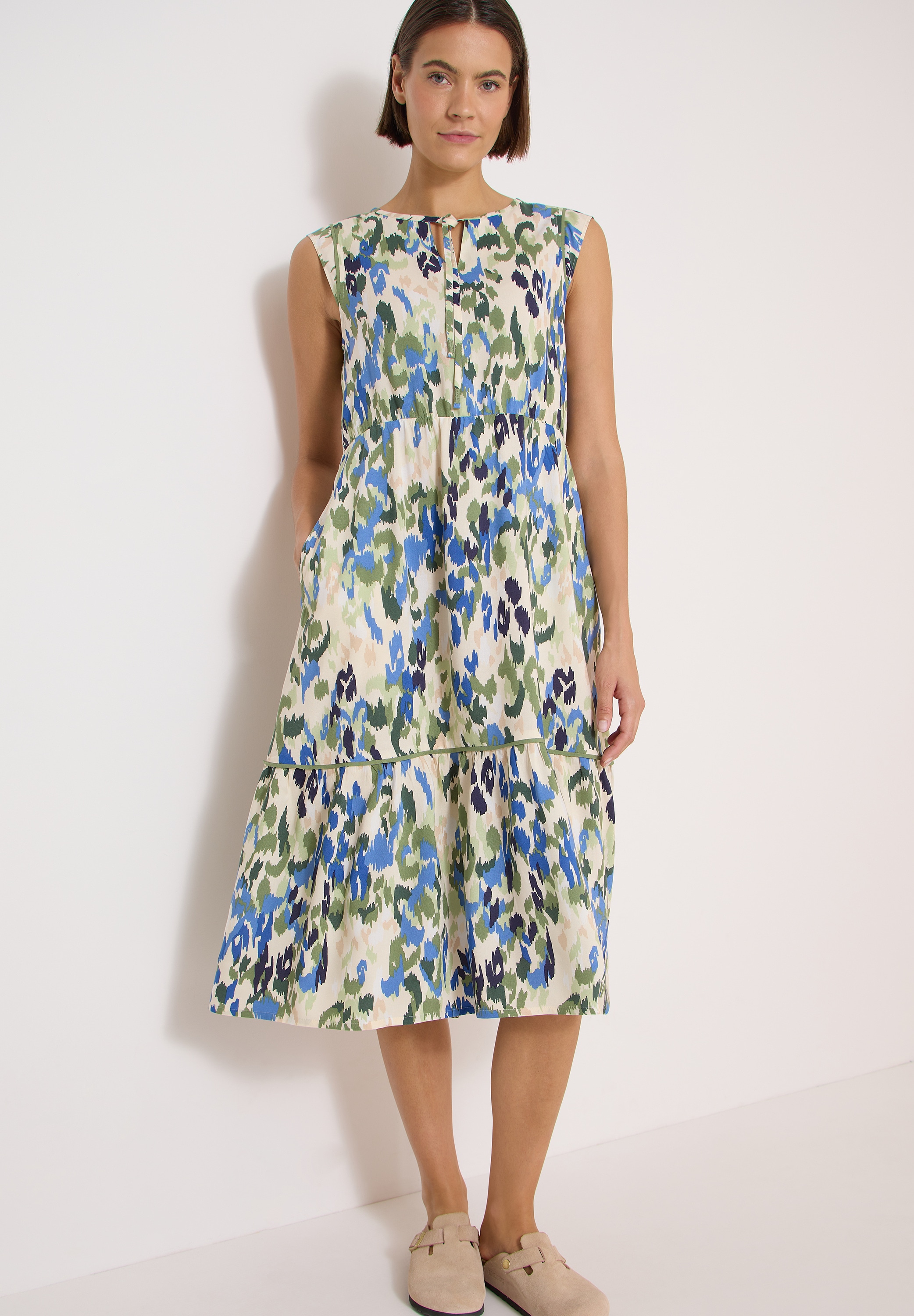 Cecil Midikleid Eingrifftaschen Midi-Sommerkleid mit grafischem Muster