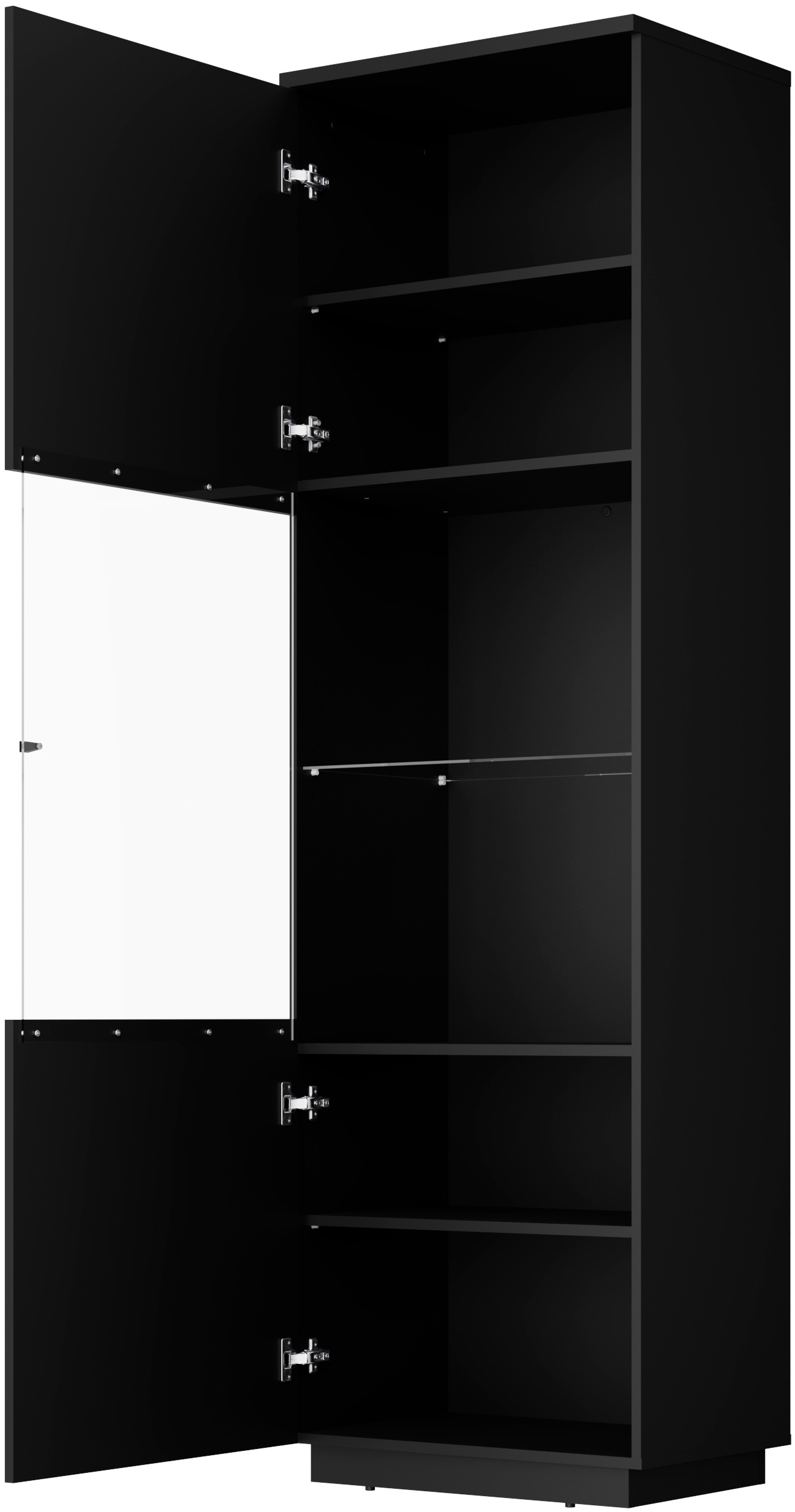 Home affaire Vitrine »Tuluza,Höhe 200 cm,moderne Glasvitrine mit verstellbaren Einlegeböden« Standvitrine 1Trg, viel Stauraum ohne Beleuchtung, Hochglanzfront