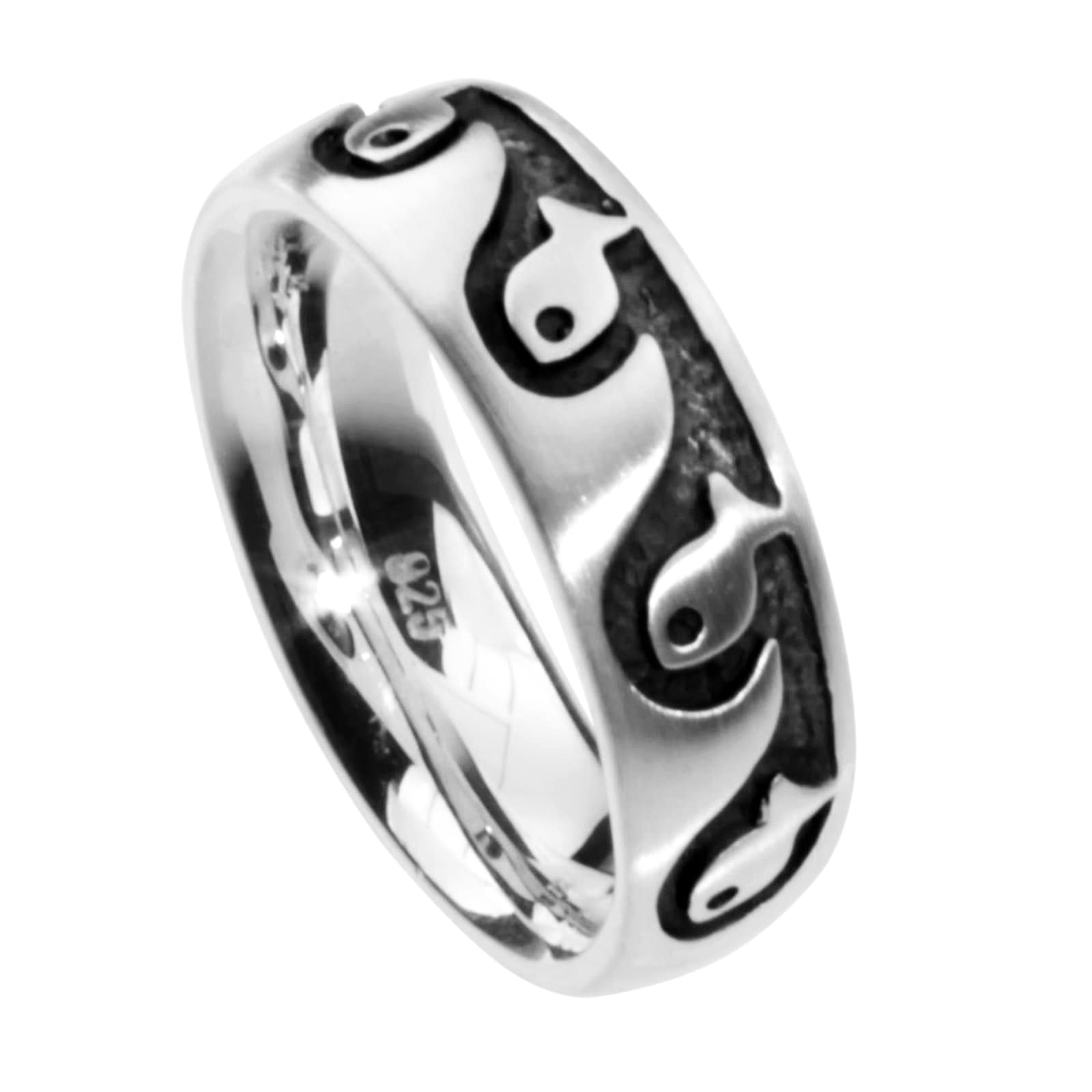 Fingerring OSTSEE-SCHMUCK "Ostsee-Schmuck Ring Fisch Ring Fisch" Gr. 52, silber, Fingerringe, Damen, 52 (16,6), Silber 925 (Sterlingsilber), Fingerring