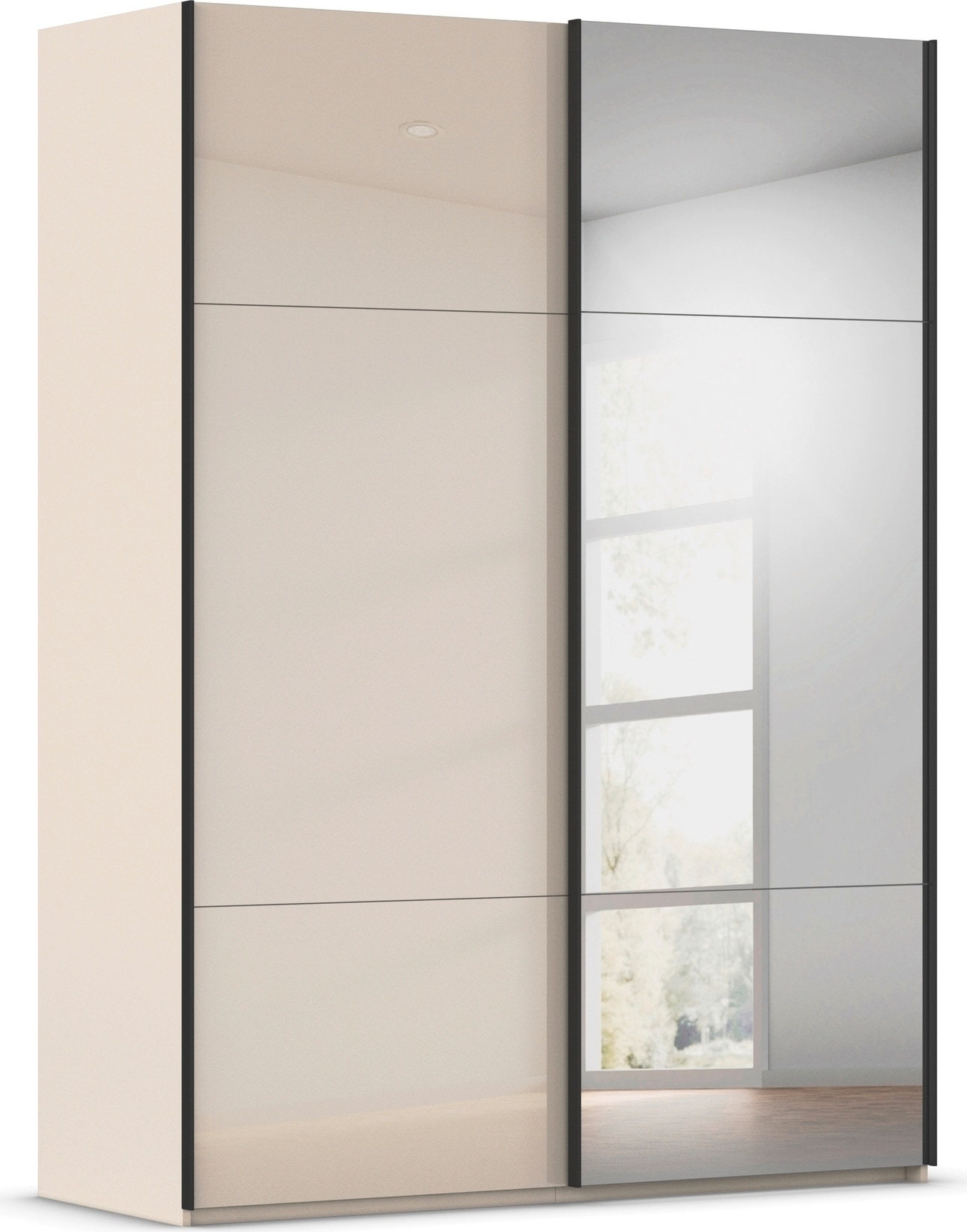 rauch Schwebetürenschrank "Kleiderschrank Schrank Garderobe Schlafzimmerschrank CONTIDO" 3 verschiedene Ausstattungen BASIC/CLASSIC/PREMIUM (inkl. SOFT-CLOSE), aus hochwertigem Material in 6 Breiten 2 Griff-Farben MADE IN GERMANY