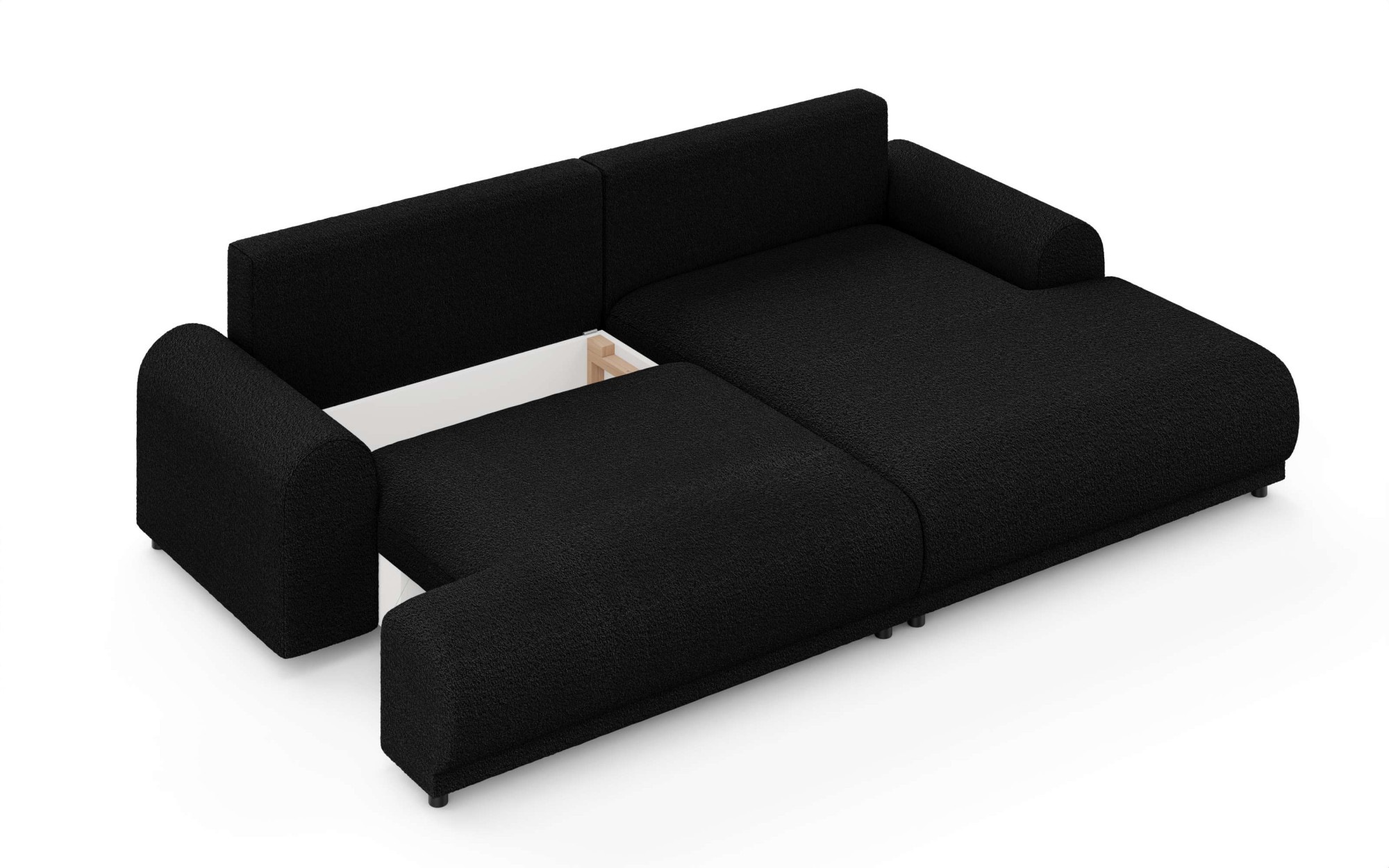 INOSIGN Ecksofa »Marsby, mit Bettfunktion und Bettkasten, Maße: B/H/T 242/65/145 cm«, L-Form mit Wellenunterfederung, Recamiere links oder rechts bestellbar