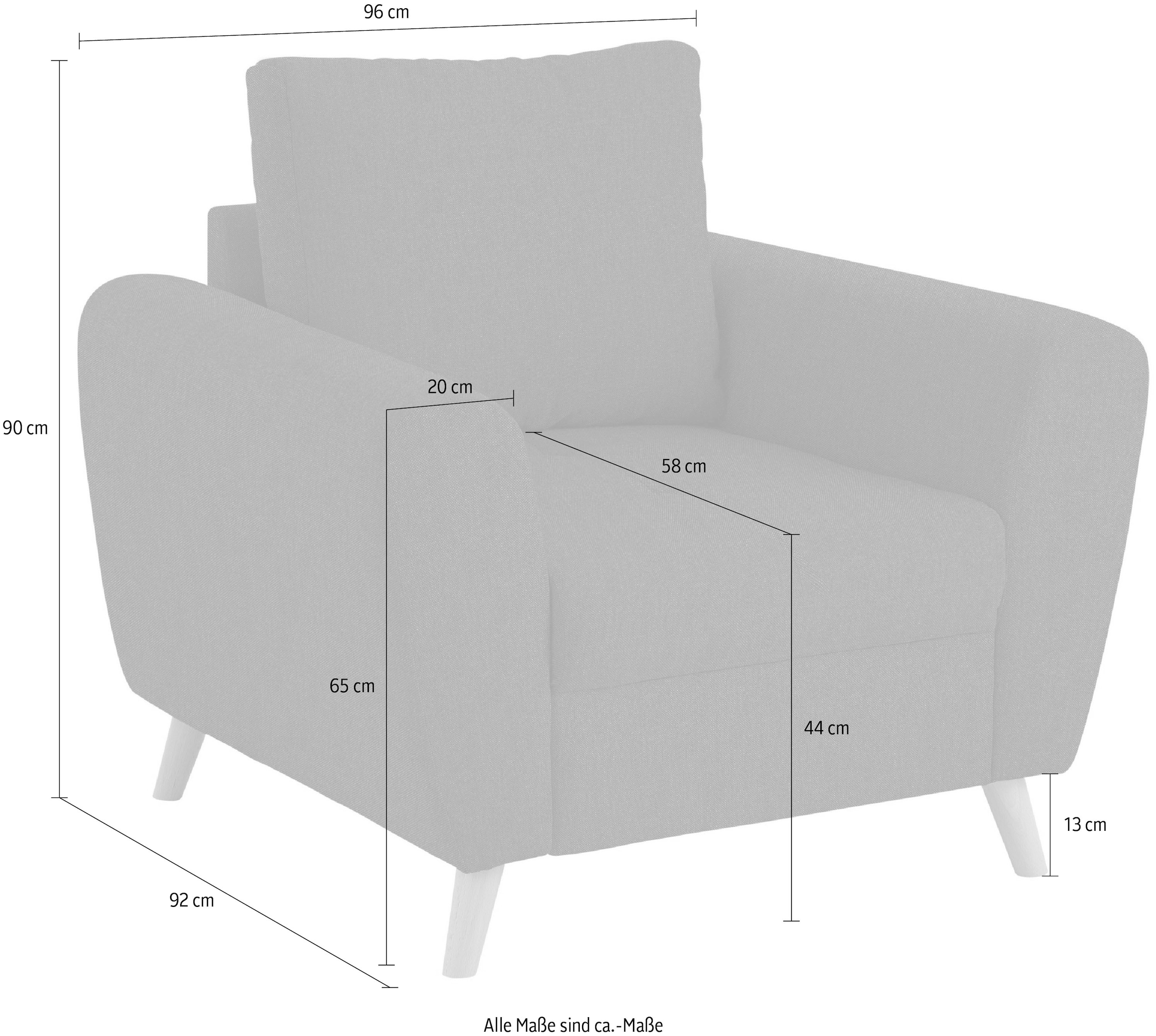 Home affaire Sessel "Fanö2", mit feiner Steppung im Sitzbereich, skandinavisches Design