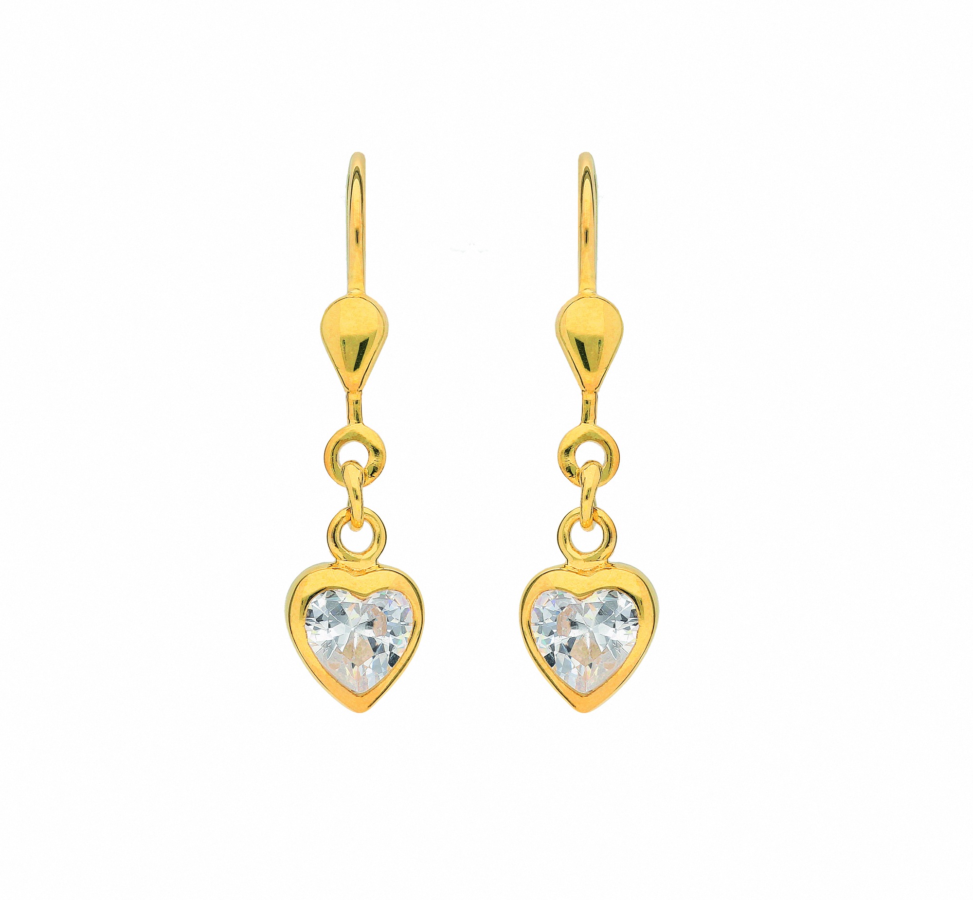 Paar Ohrhänger ADELIA´S "Damen 333 Gold Ohrringe Ohrhänger Herz mit Zirkonia", gold, Ohrringe, Damen, Damen, Gelbgold 333 Gold, Gelbgold 333, Gold, mit Zirkonia Goldschmuck für Damen