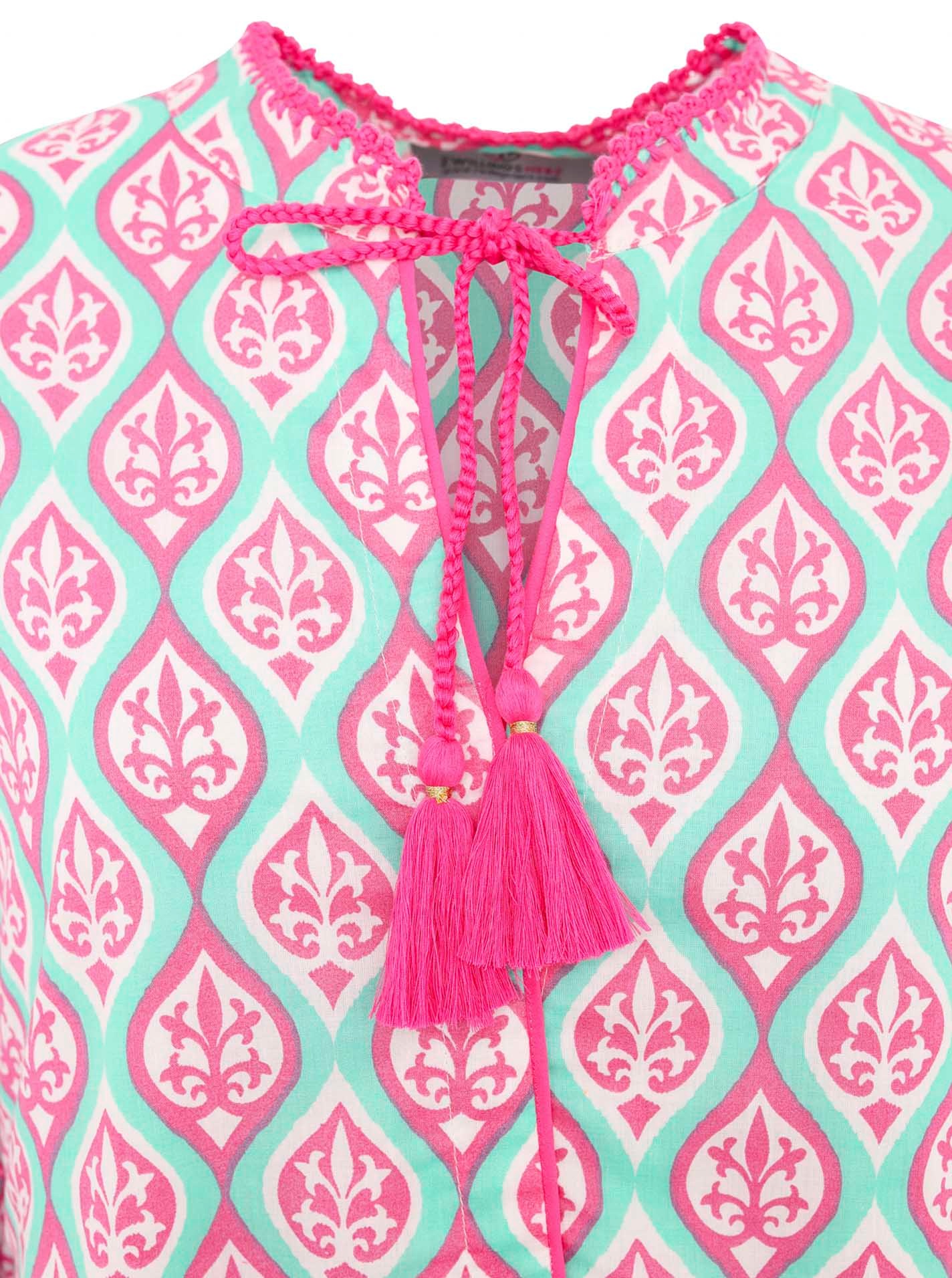 Zwillingsherz Sommerkleid ""Ovale Ranken"" Eingrifftaschen mit Tasseln, Tro günstig online kaufen