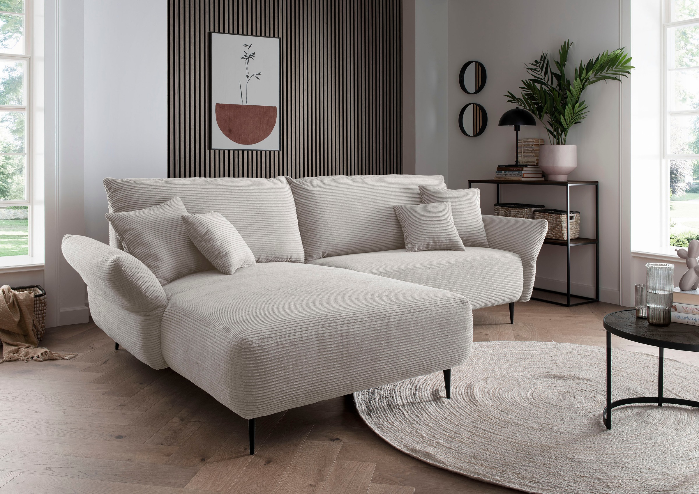 Home affaire "Amarena L-Form" inklusive Armlehnenverstellfunktion, 4x Zierkissen gratis