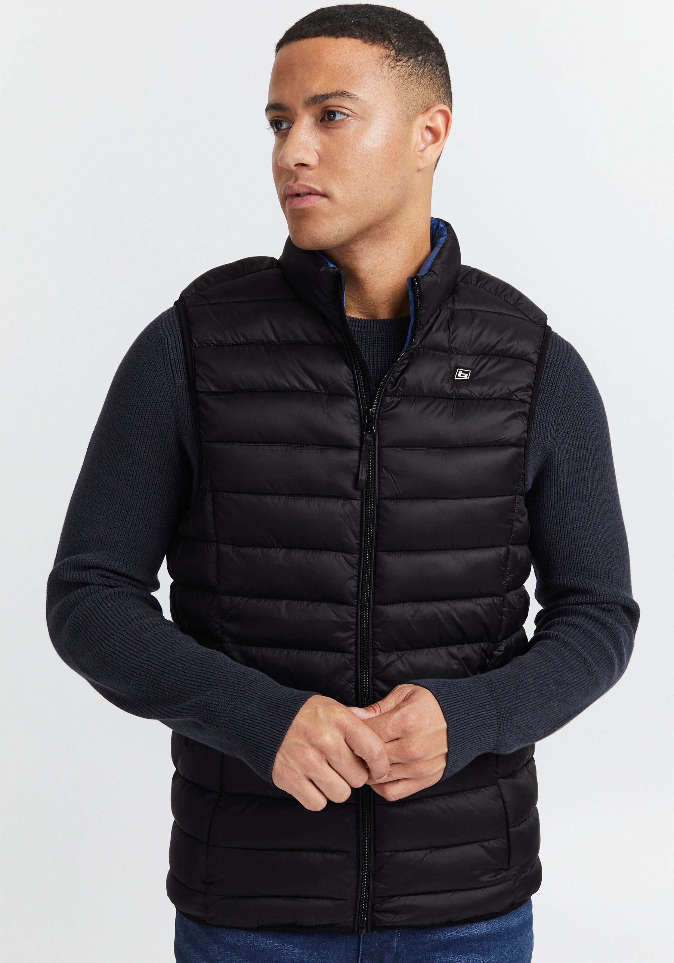 Blend Steppweste "Vest Bhromsey" schmale Passform, hochschließender Kragen, mit Reißverschluss