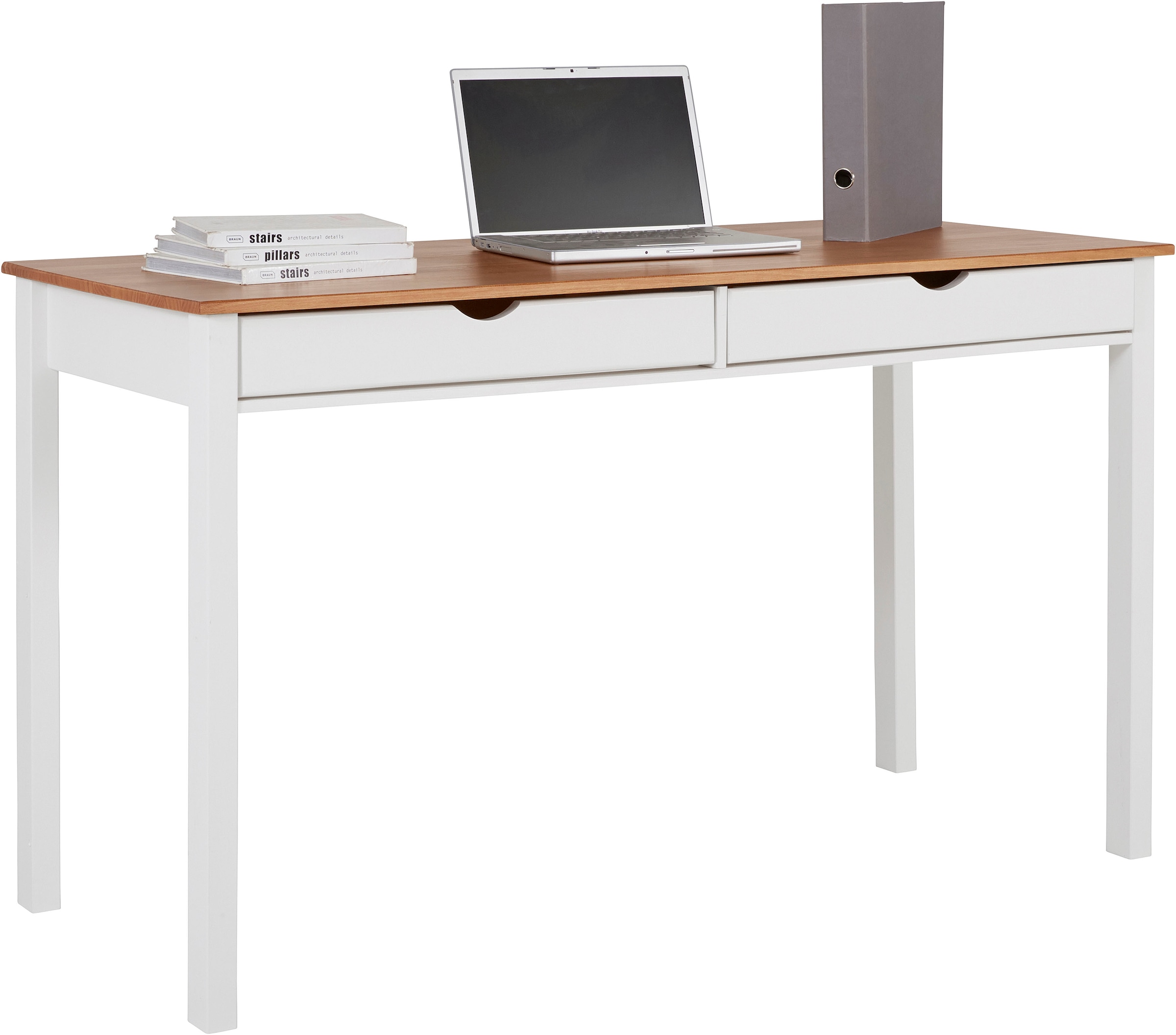 Home affaire Schreibtisch "Gava" massives Kiefernholz, für das home office, Breite 100/120/140 cm