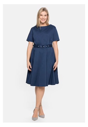 Sheego Cocktailkleid »Kleid«, mit Gürtel, Reißverschluss und Seitentaschen kaufen