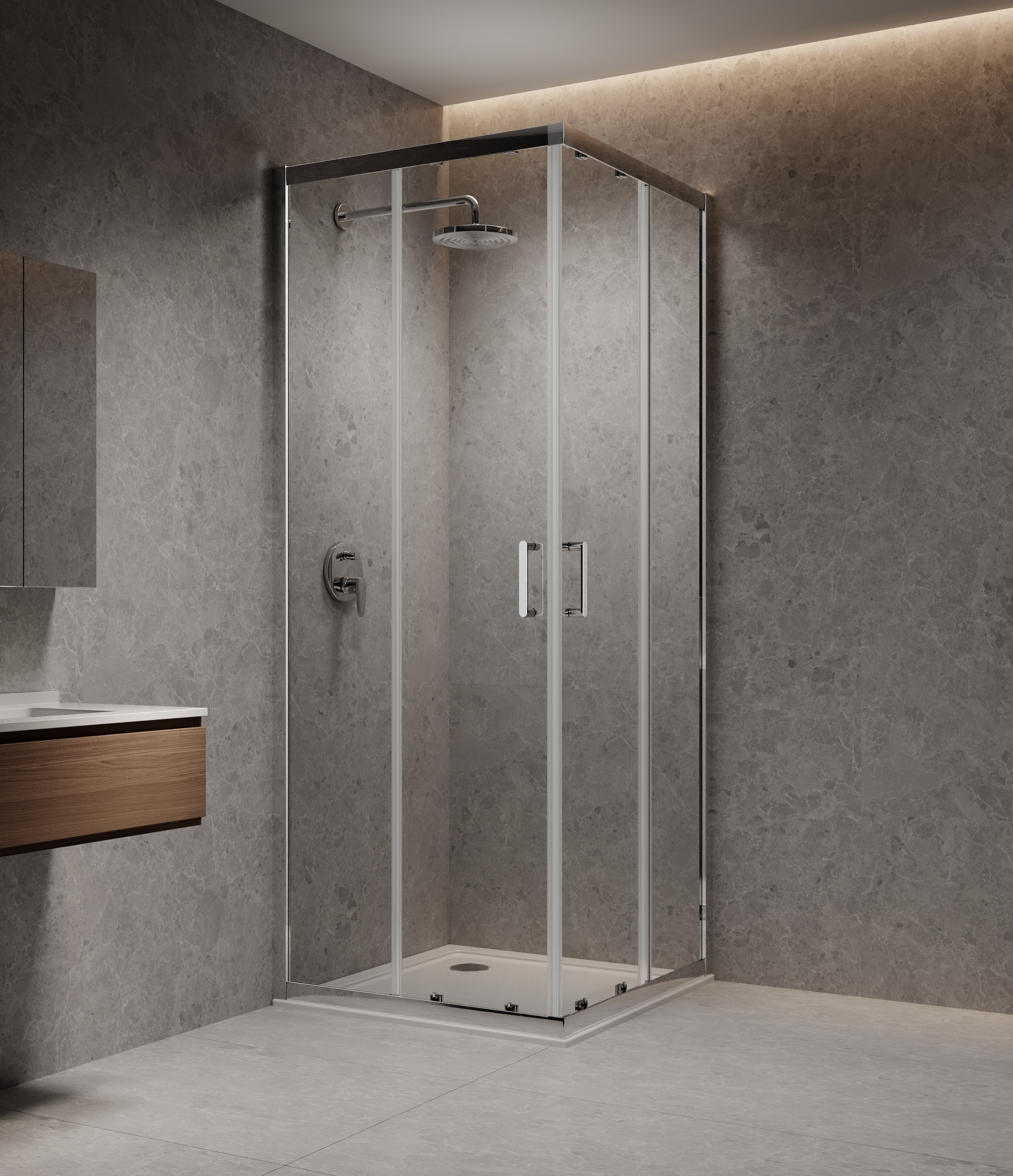 welltime Eckdusche »New Trento« Extrahohe 195cm, verbessertes Rollensystem