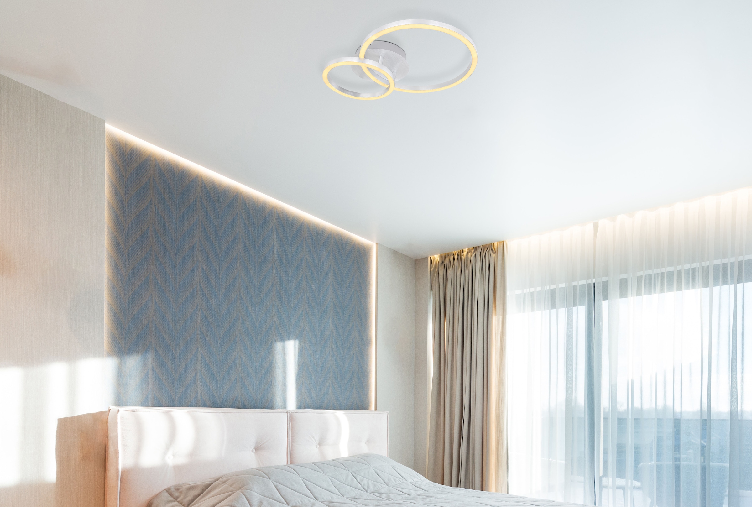 GLOBO LIGHTING LED Deckenleuchte »REGGY«, Leuchtmittel LED-Modul | LED fest integriert, Deckenlampe/Wohnzimmer/Schlafzimmer/modern