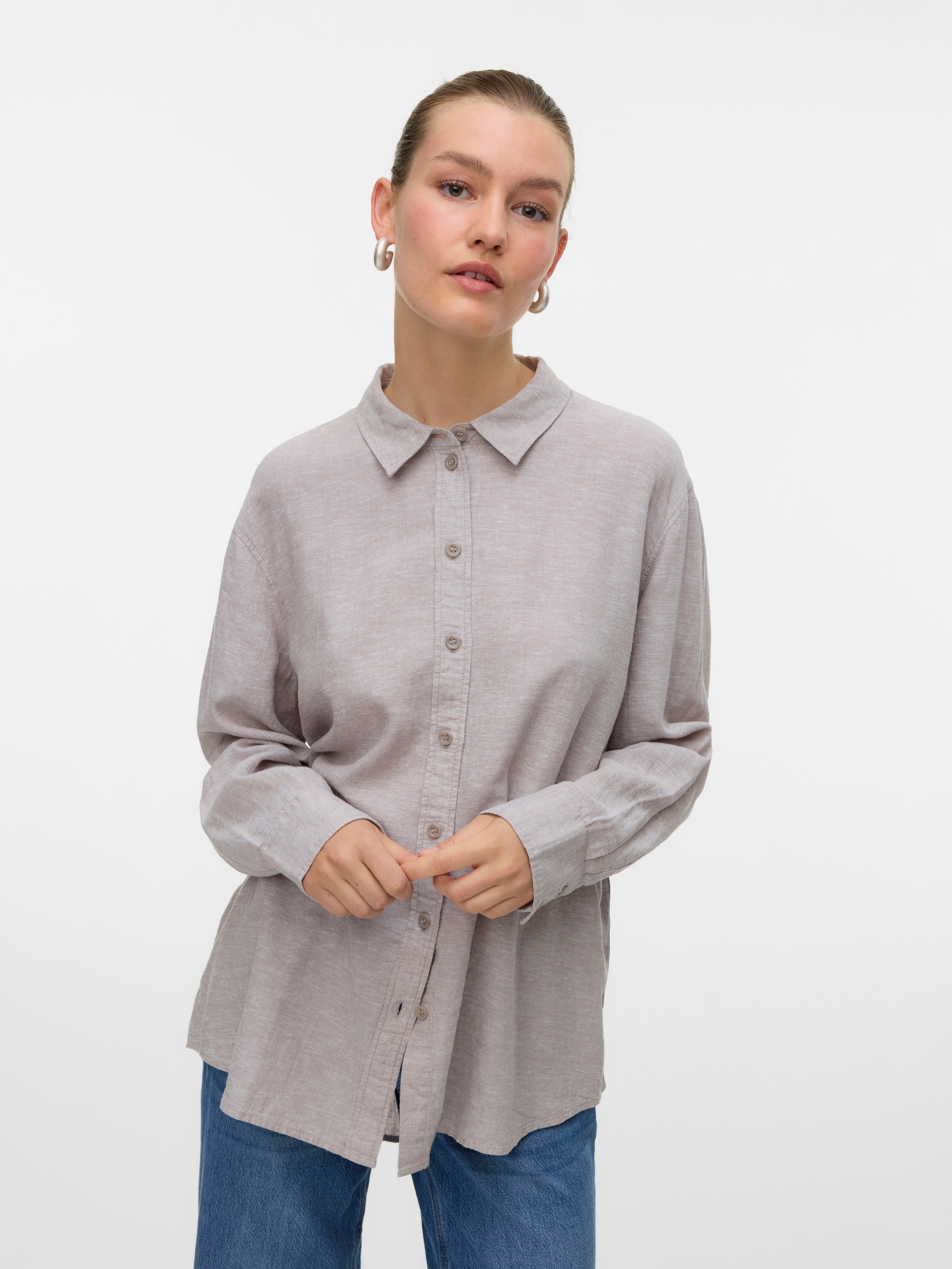Vero Moda Hemdbluse »VMLINN LINEN LS SHIRT WVN NOOS«, hochwertige Qaulität mit Leinen