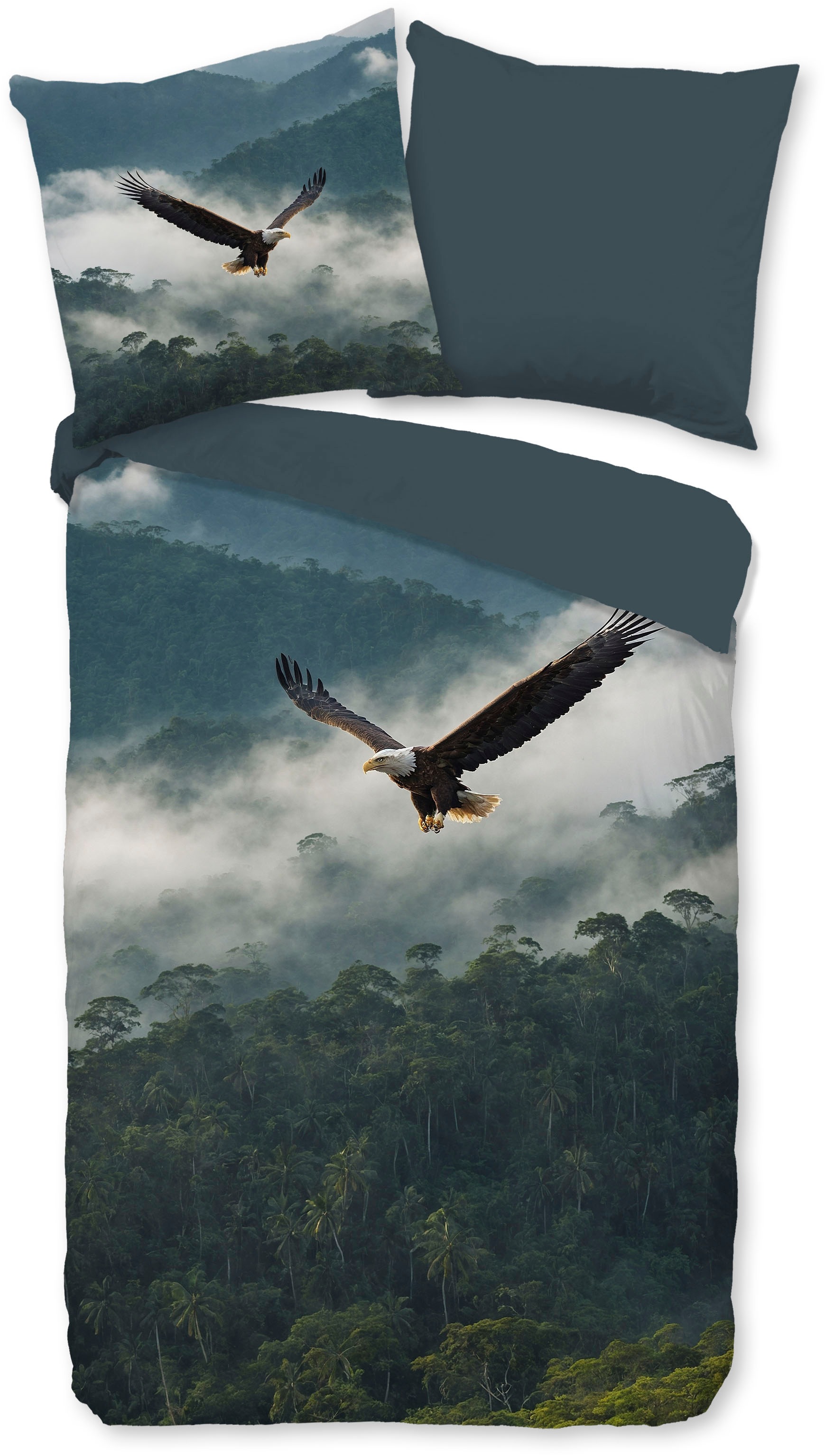 PURE luxury collection Wendebettwäsche "Eagle" 3 Stk. Mikrofaser, Pflegelei günstig online kaufen