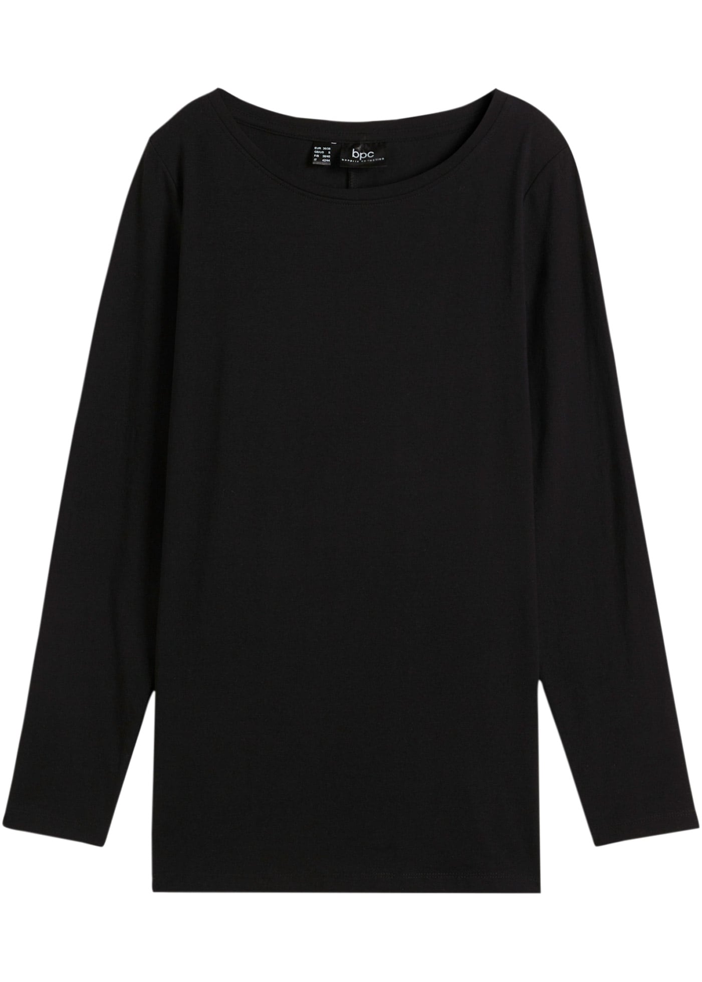 bonprix Langarmshirt mit Rundhalsausschnitt und dekorativer Rückennaht