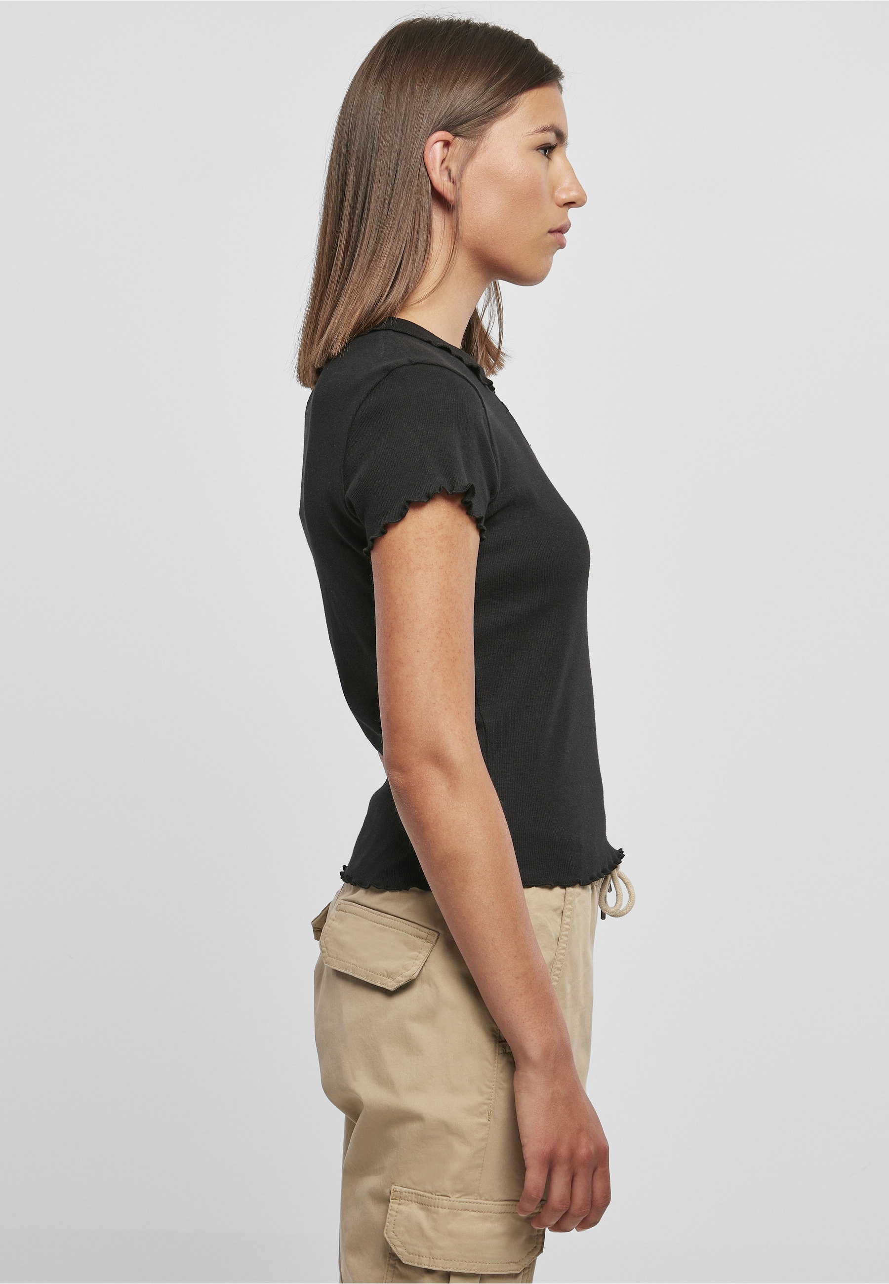 URBAN CLASSICS T-Shirt »Urban Classics Damen Ladies Rib Polo Tee« 1 Stk.