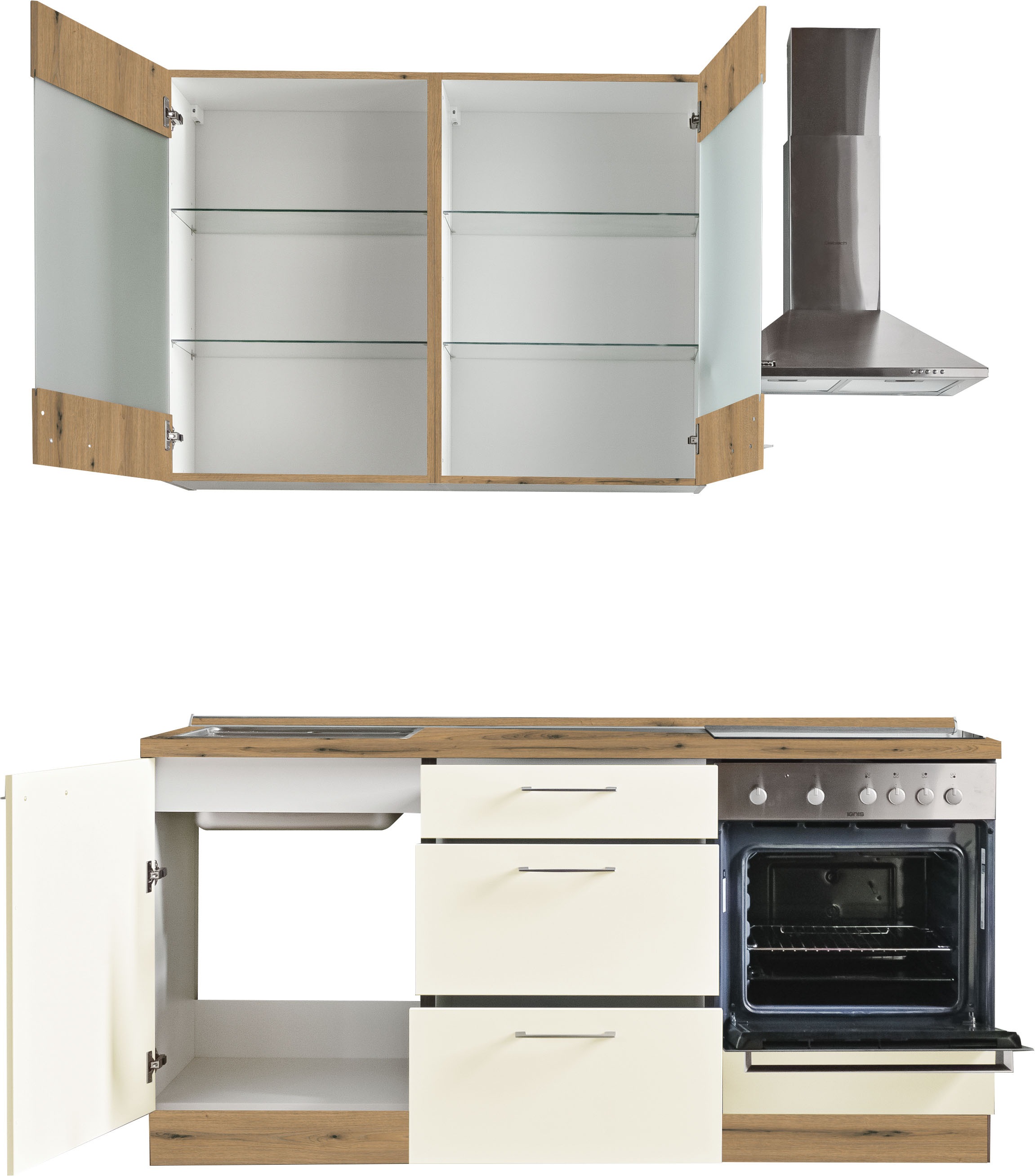 KOCHSTATION Küche »Trea« vormontiert, wahlweise mit E-Geräten, Stellbreite 180 cm