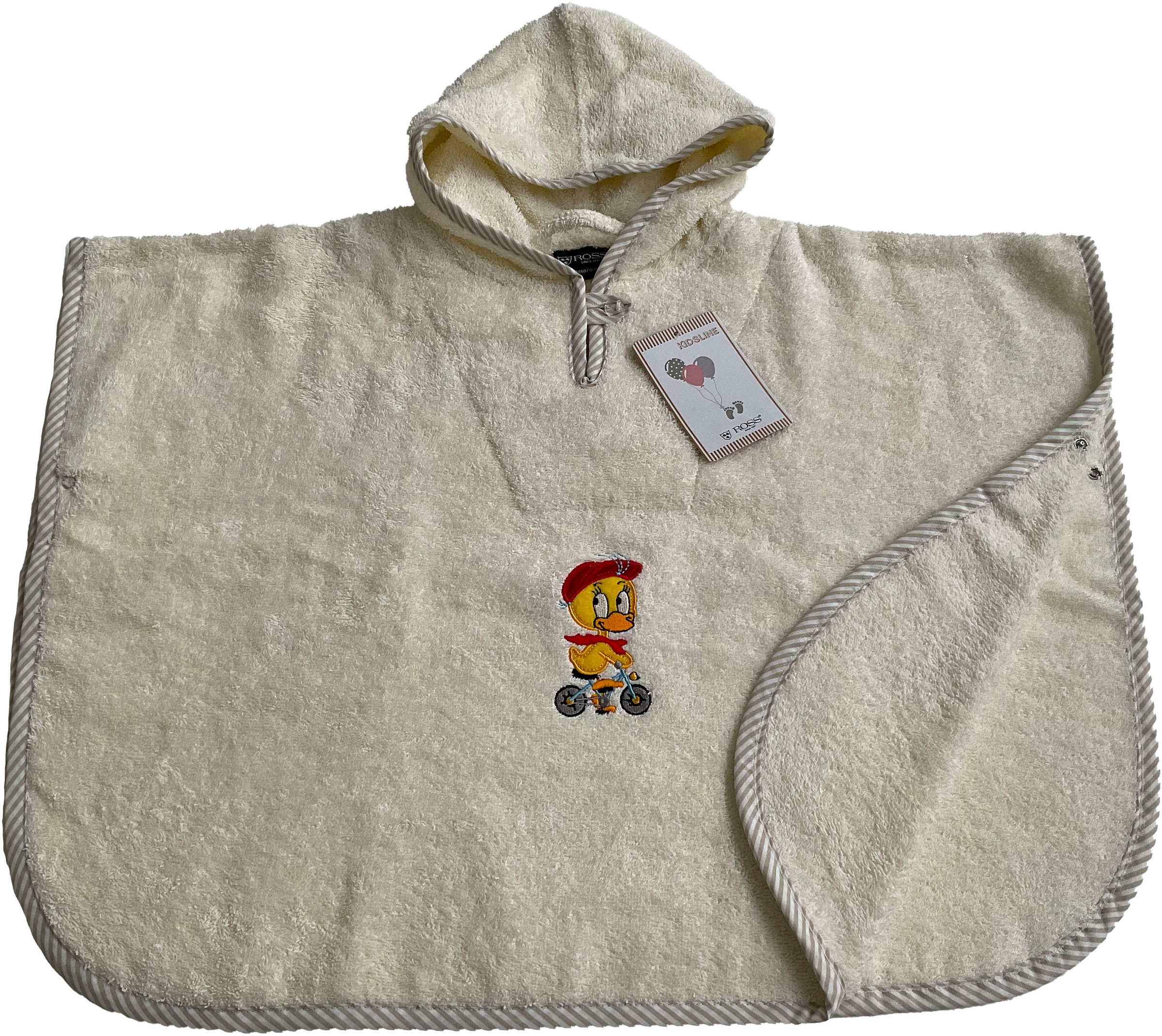 ROSS Badeponcho "KIDSLINE" 1 Stk. tlg., 100 % Baumwolle, Kapuze, Stickerei günstig online kaufen