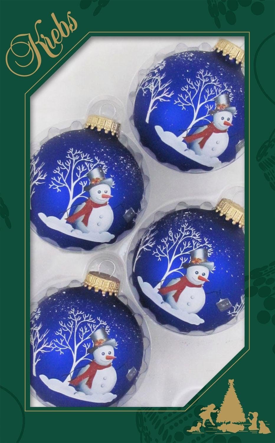 4 »Schneemann, Glas Glas«, Weihnachtsdeko, Christbaumkugeln Weihnachtsbaumkugel (Set, BAUR St.) Lauscha bestellen | Christbaumschmuck, Krebs