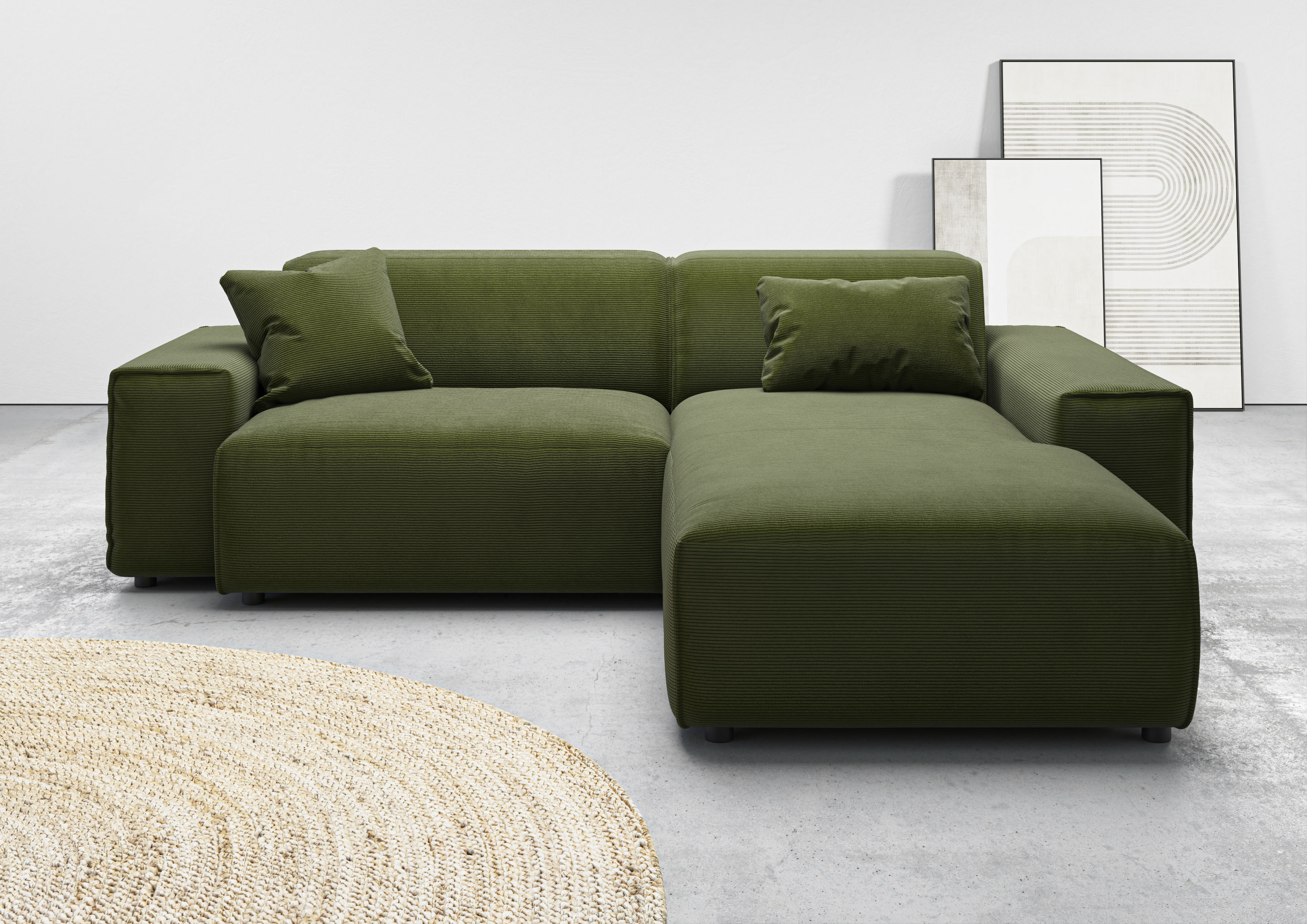 Home affaire Ecksofa "Glimminge L-Form auch in Breitcord, Feincord + Easy care-Bezug," Breite 234, Zierkissen