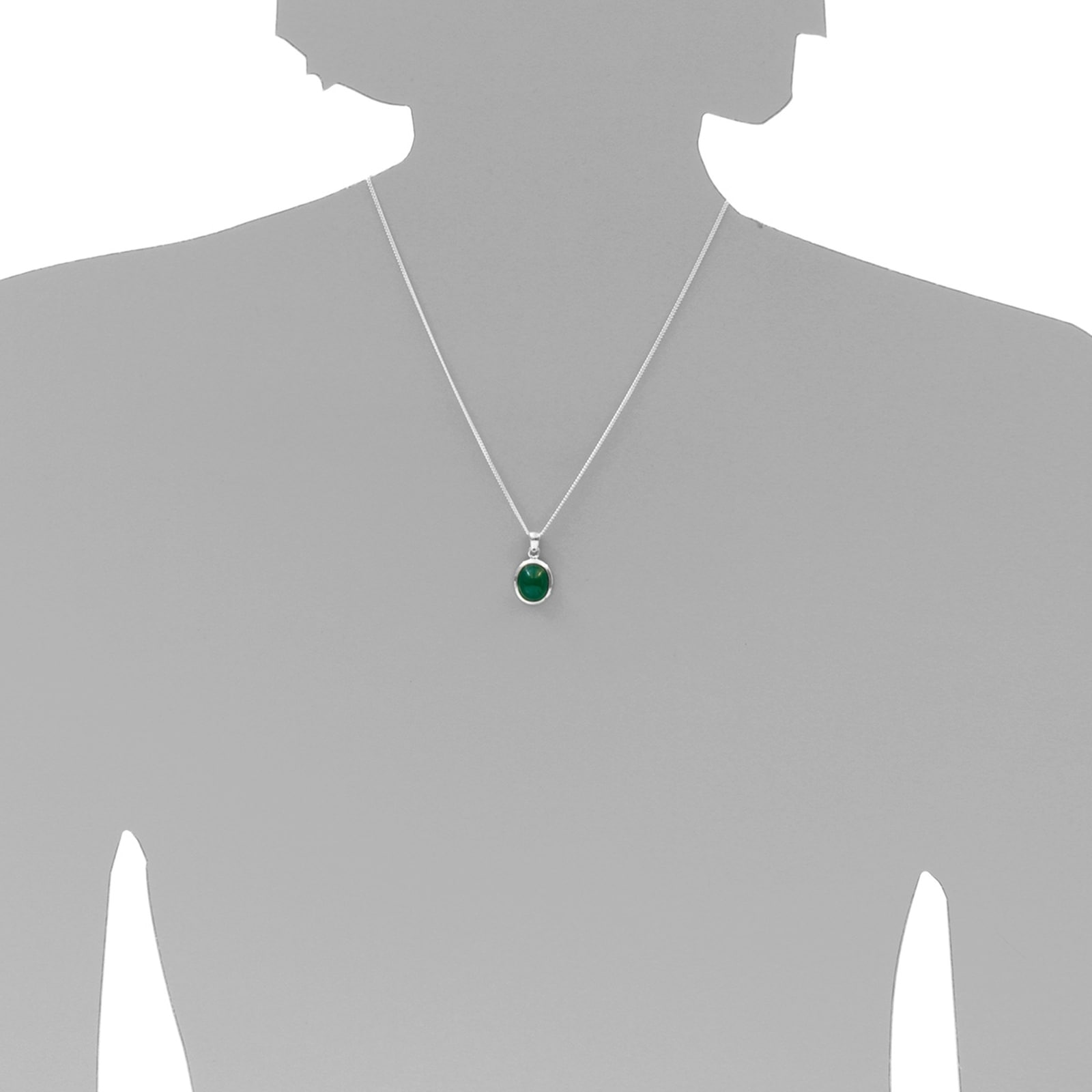 OSTSEE-SCHMUCK Kettenanhänger »- Classic 12x10 mm - Silber 925/000 - Grünachat«