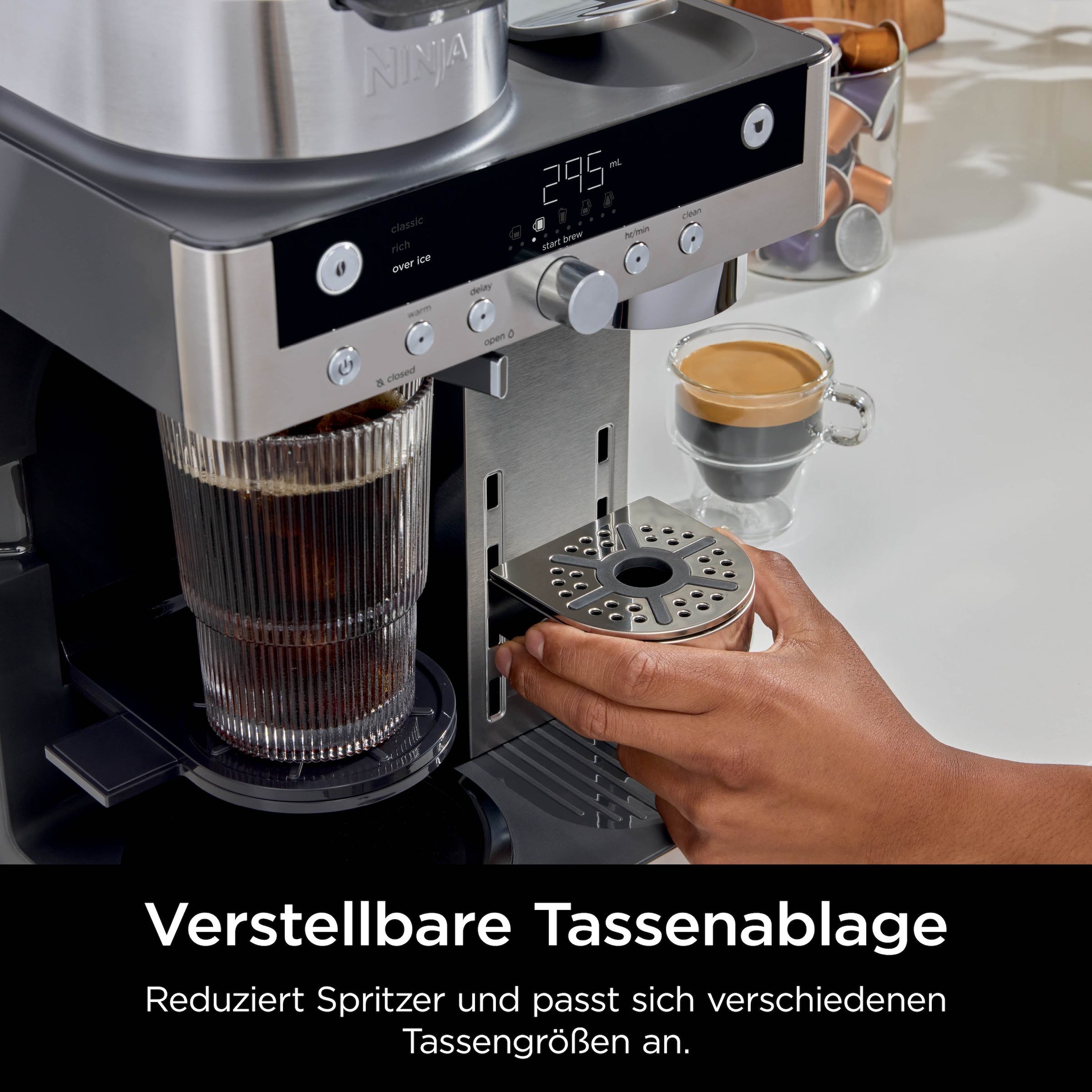 NINJA Filterkaffeemaschine »und Espresso-Kapselmaschine Prestige DualBrew System CFN802EU« 1,8 l Kaffeekanne Papierfilter 3 Variationen und 10 Getränkegrößen, mit einklappbarem Aufschäumer