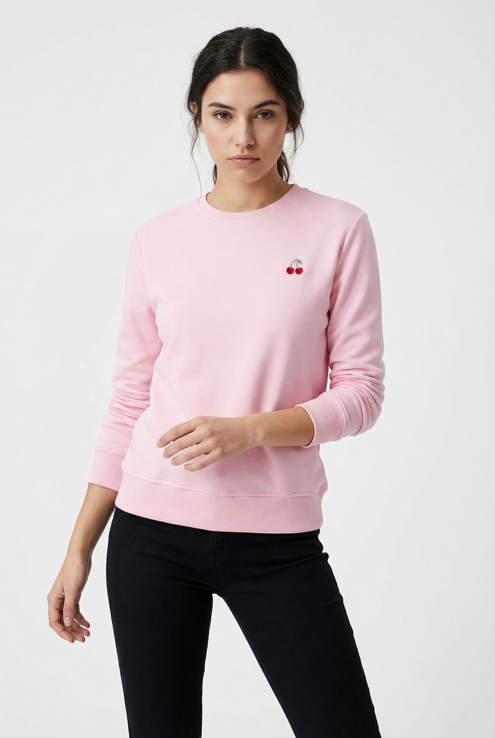 ONLY Sweatshirt "ONLADELLE L/S O NECK UB CS SWT", Baumwollmischung, regular fit, Rundhals