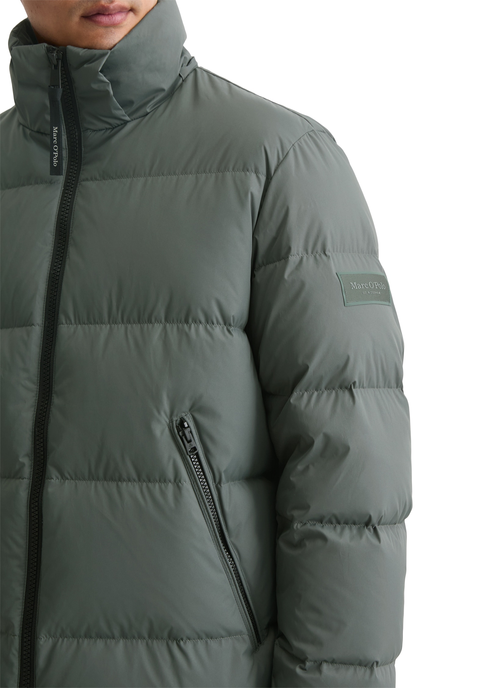 Marc O'Polo Daunenjacke, mit Kapuze, mit 2-Wege-Zipper und abnehmbarer Kapuze