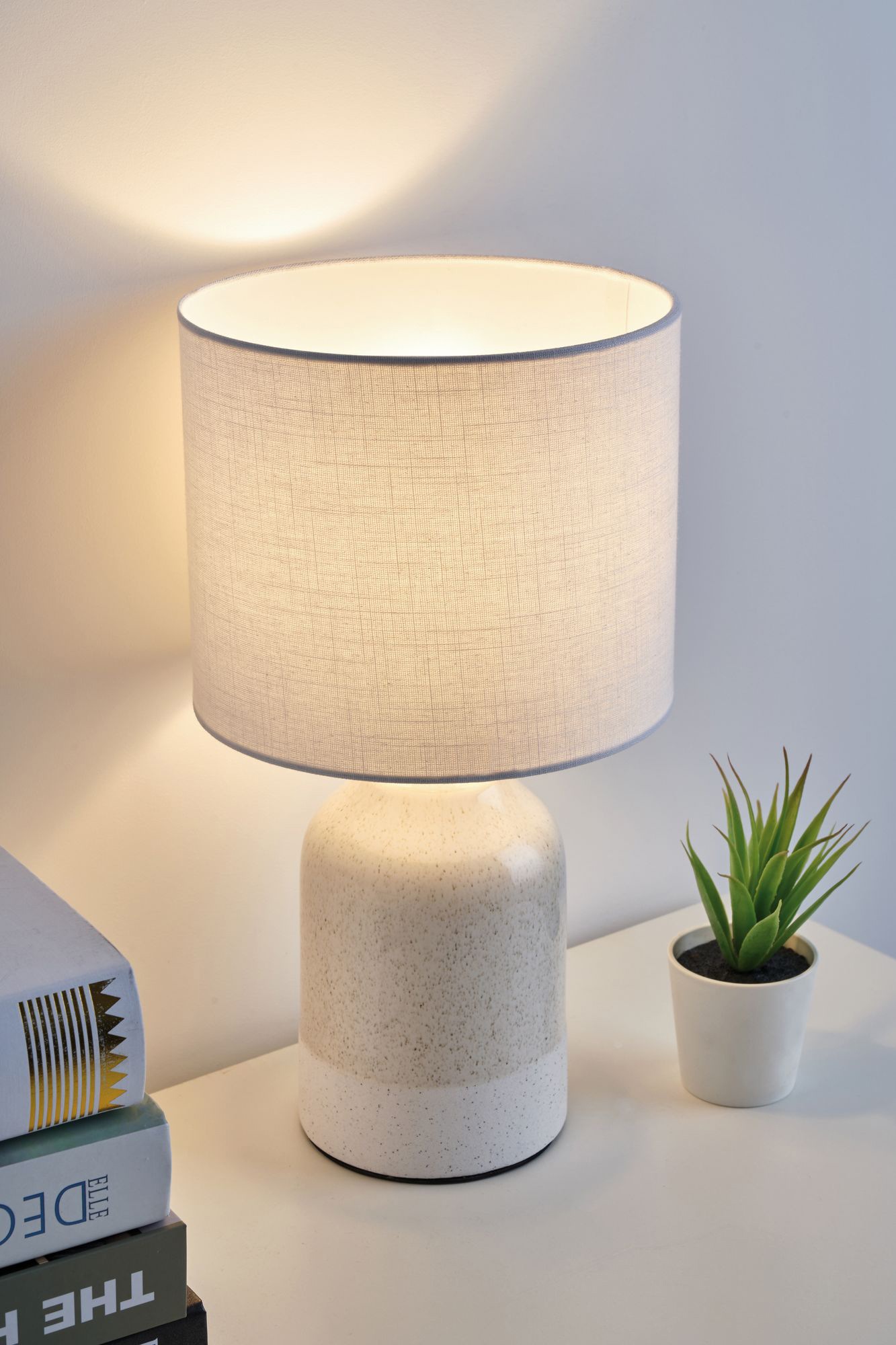 Pauleen LED Tischleuchte »Sandy Glow«, 1 flammig, Leuchtmittel E14 | Leuchtmittel wechselbar, E14, 3step dimmbar, Keramik, Stoffschirm Leuchtmittel inklusive