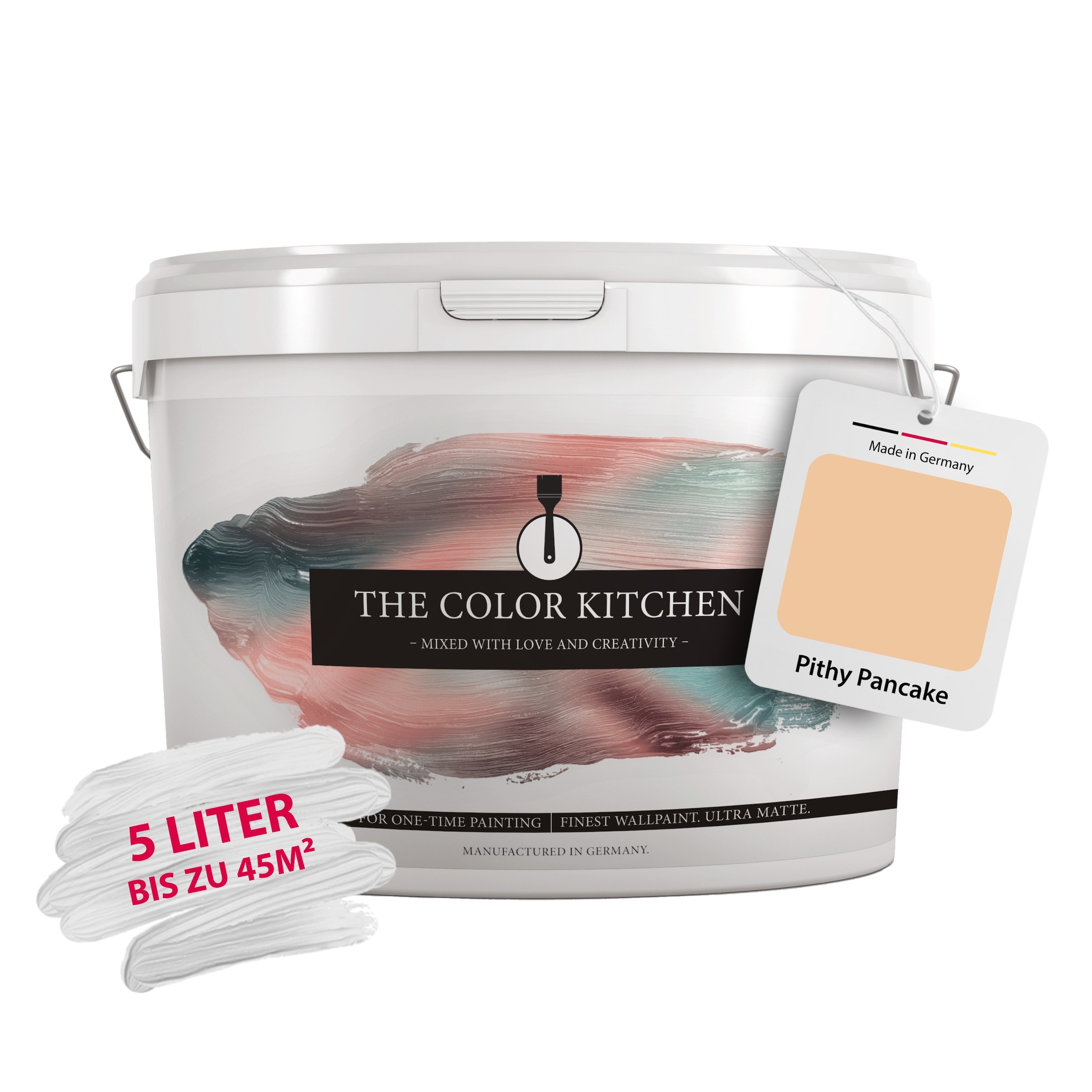 A.S. CRÉATION Wand- und Deckenfarbe "Seidenmatt Innenfarbe THE COLOR KITCHEN", 5 l 5ml, beige, Farben, für Wohnzimmer Schlafzimmer Flur Küche,