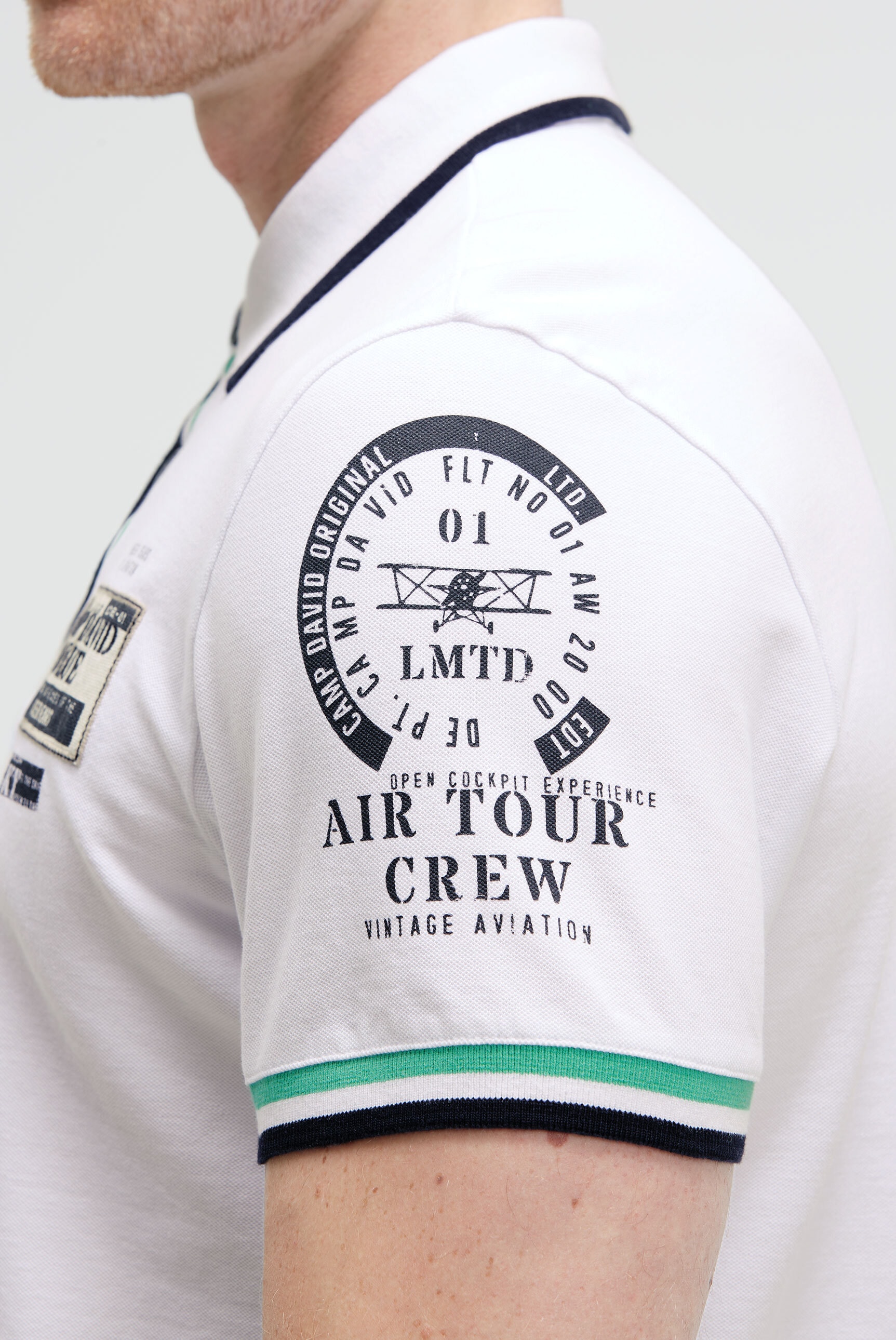 CAMP DAVID Poloshirt mit Kontrastnähten