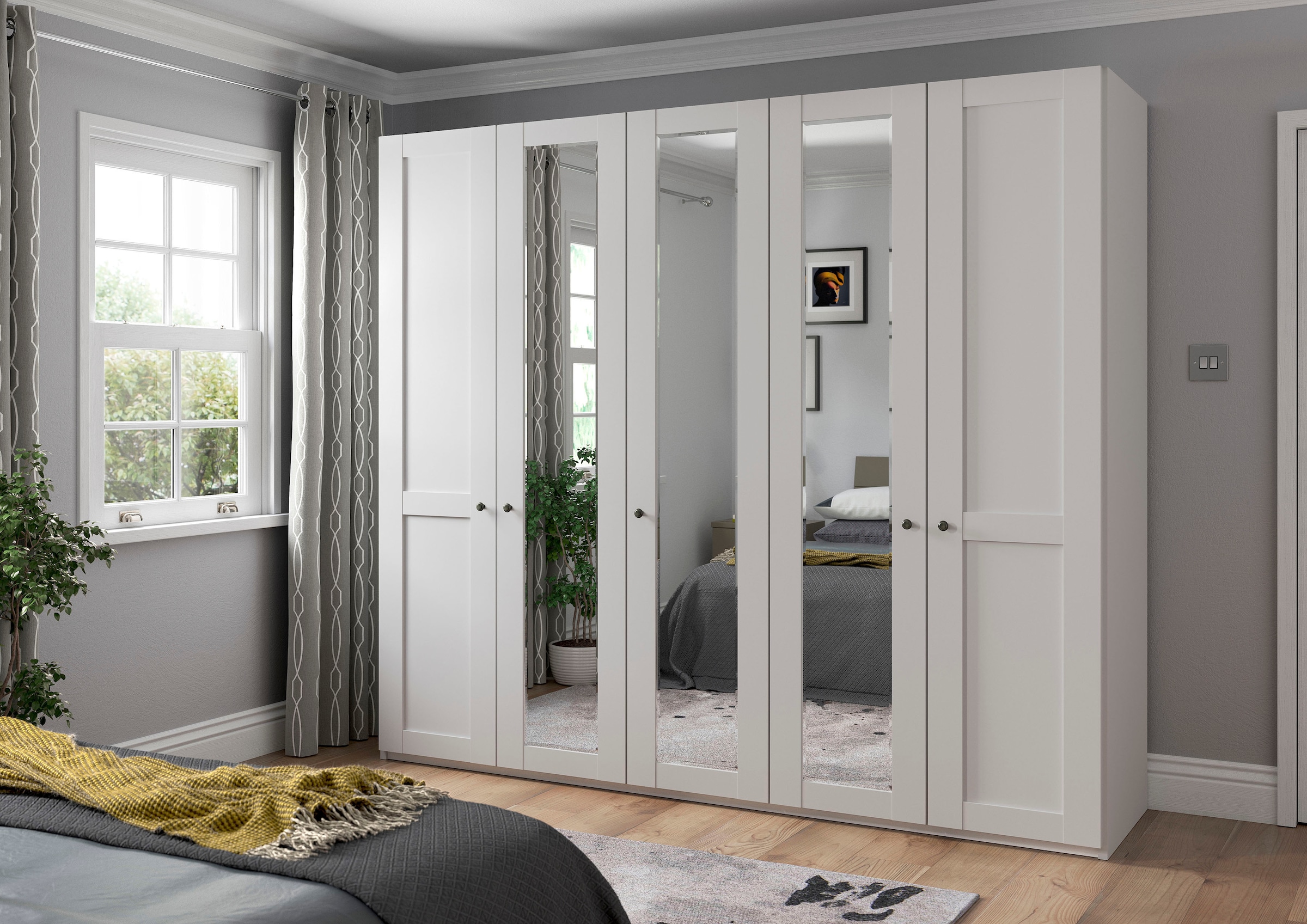 WIEMANN Drehtürenschrank »Göteborg, mit 95° Öffnungswinkel, Made in Germany«, inkl. Spiegel und Türendämpfung, moderner Landhausstil