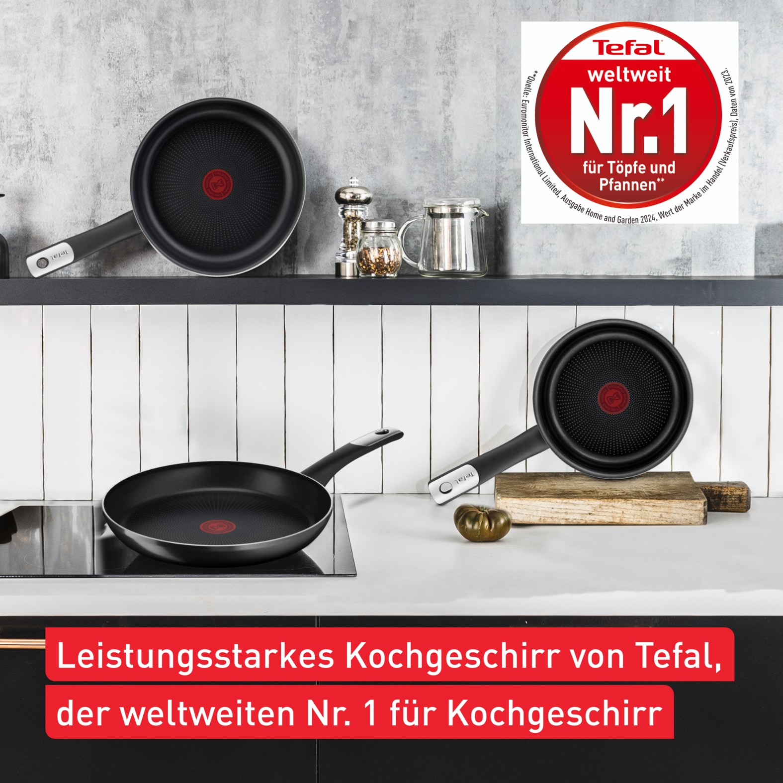 Tefal Bratpfanne »Hard Titanium Essential, Titanium Antihaftversiegelung« Aluminium 1 Stk. tlg. kompatibel mit Gas-/Elektro-/Keramikherden, nicht induktionsgeeignet