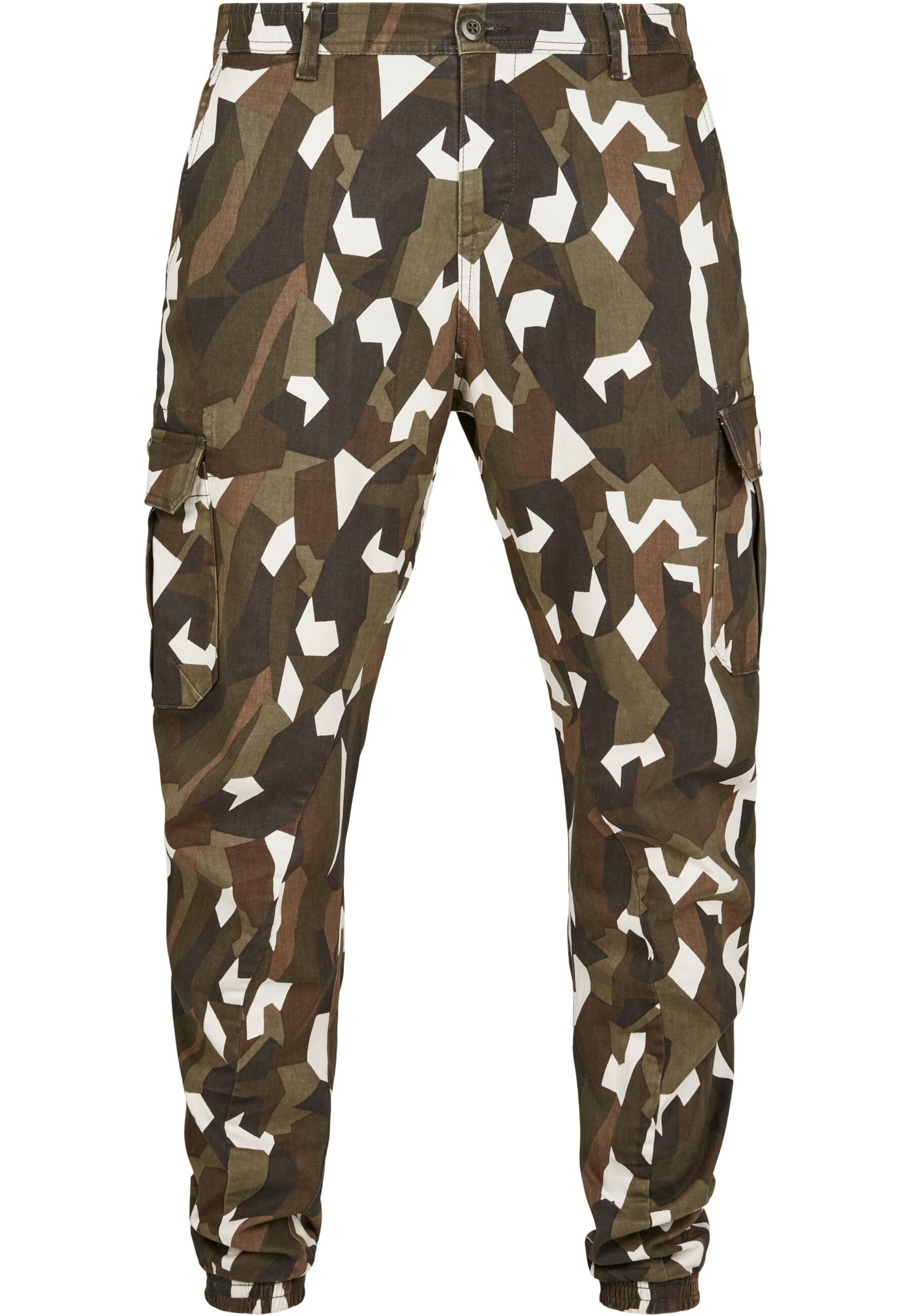 URBAN CLASSICS Cargohose "Urban Classics Herren Geometric Camo Stretch Twill Cargo Pants", (1 tlg.)