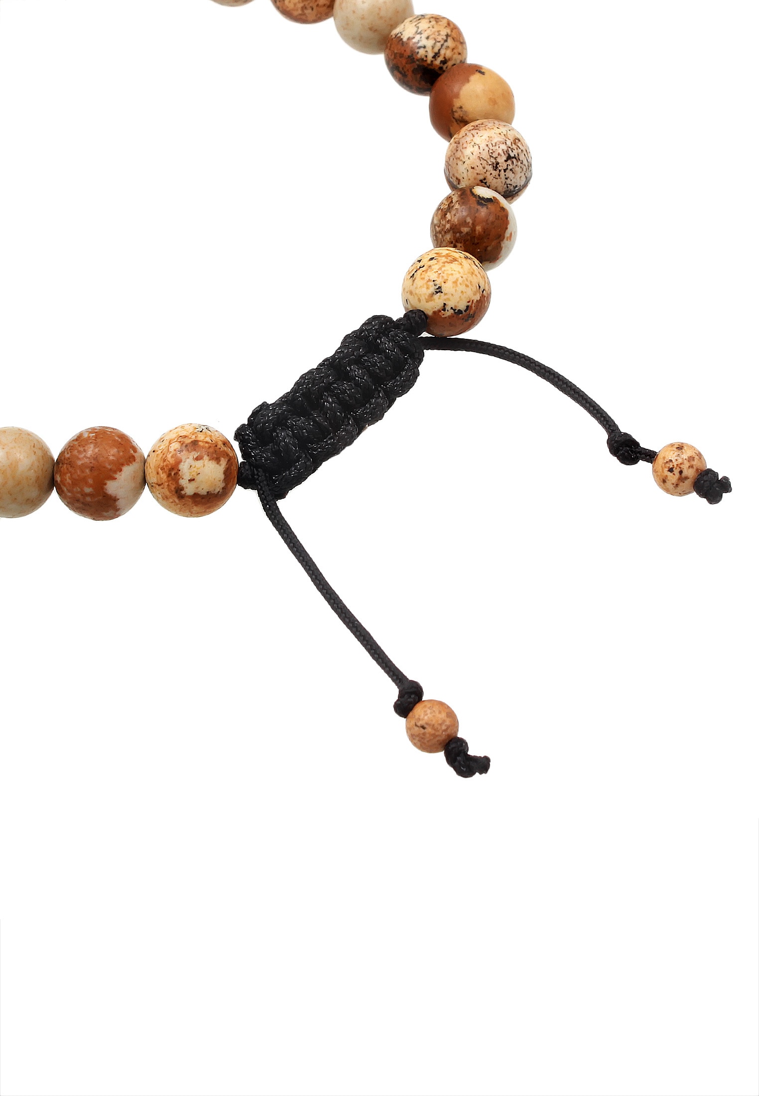 Kuzzoi Armband »Herren Achat Perlen Bead Jasper Look 925 Silber«