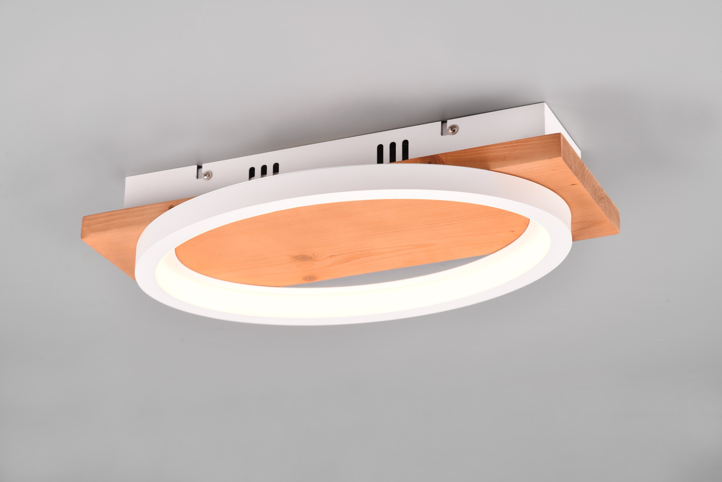 TRIO Leuchten LED Wandleuchte »BARCA, Wand- oder Deckenleuchte LED 16W 1800Lumen warmweiß 3000K« LED-Board 1 Stk. Warmweiß per Wandschalter dimmbar in 3 Stufen, Wandlampe mit Holz-Element