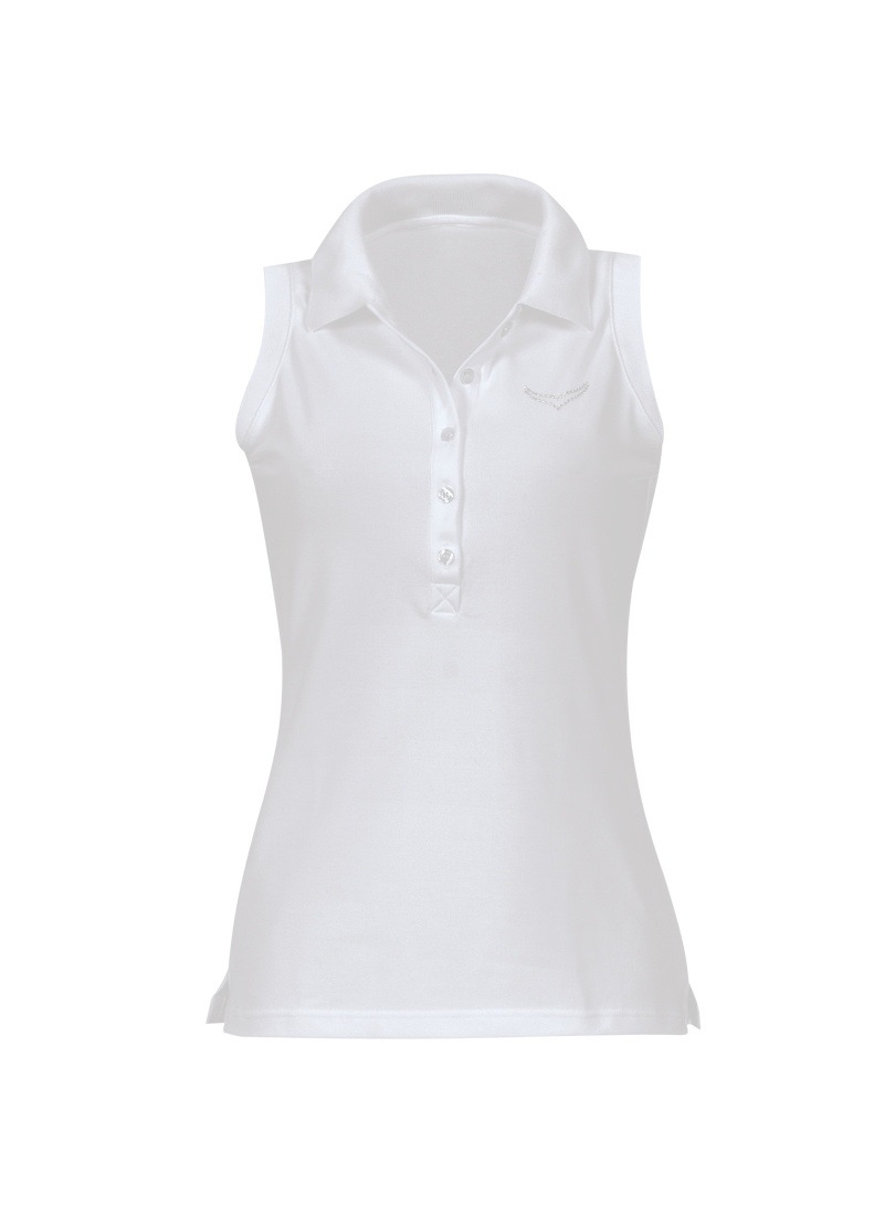 Trigema Shirttop »TRIGEMA Ärmelloses Poloshirt mit Kristallsteinen«, (1 tlg.)