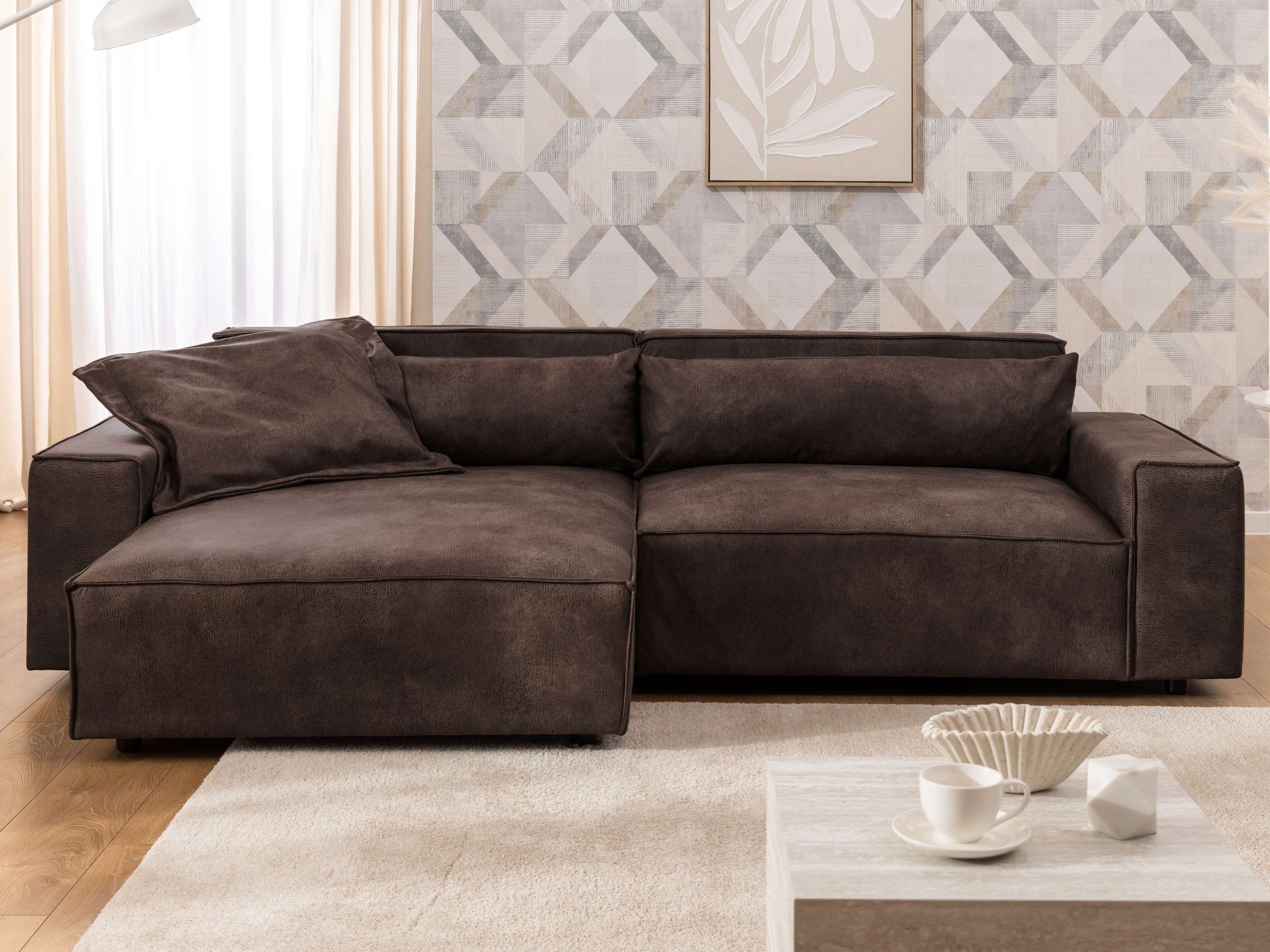 OTTO home Ecksofa "KINLEE Design-Sofa mit Recamiere rechts/links, Maße B/T/ günstig online kaufen