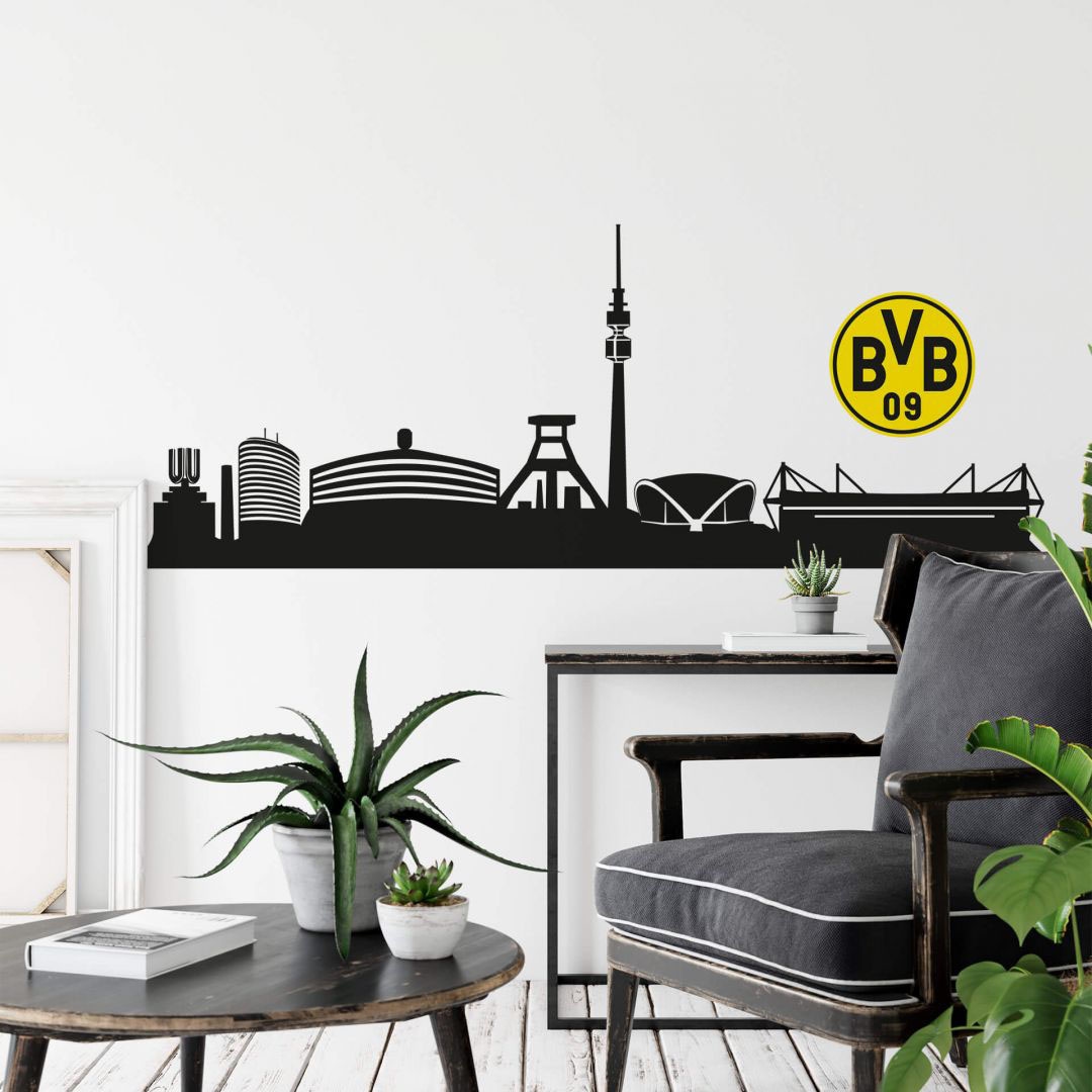 St.) Wandtattoo Logo«, (1 Wall-Art mit BVB BAUR | kaufen Skyline »Fußball