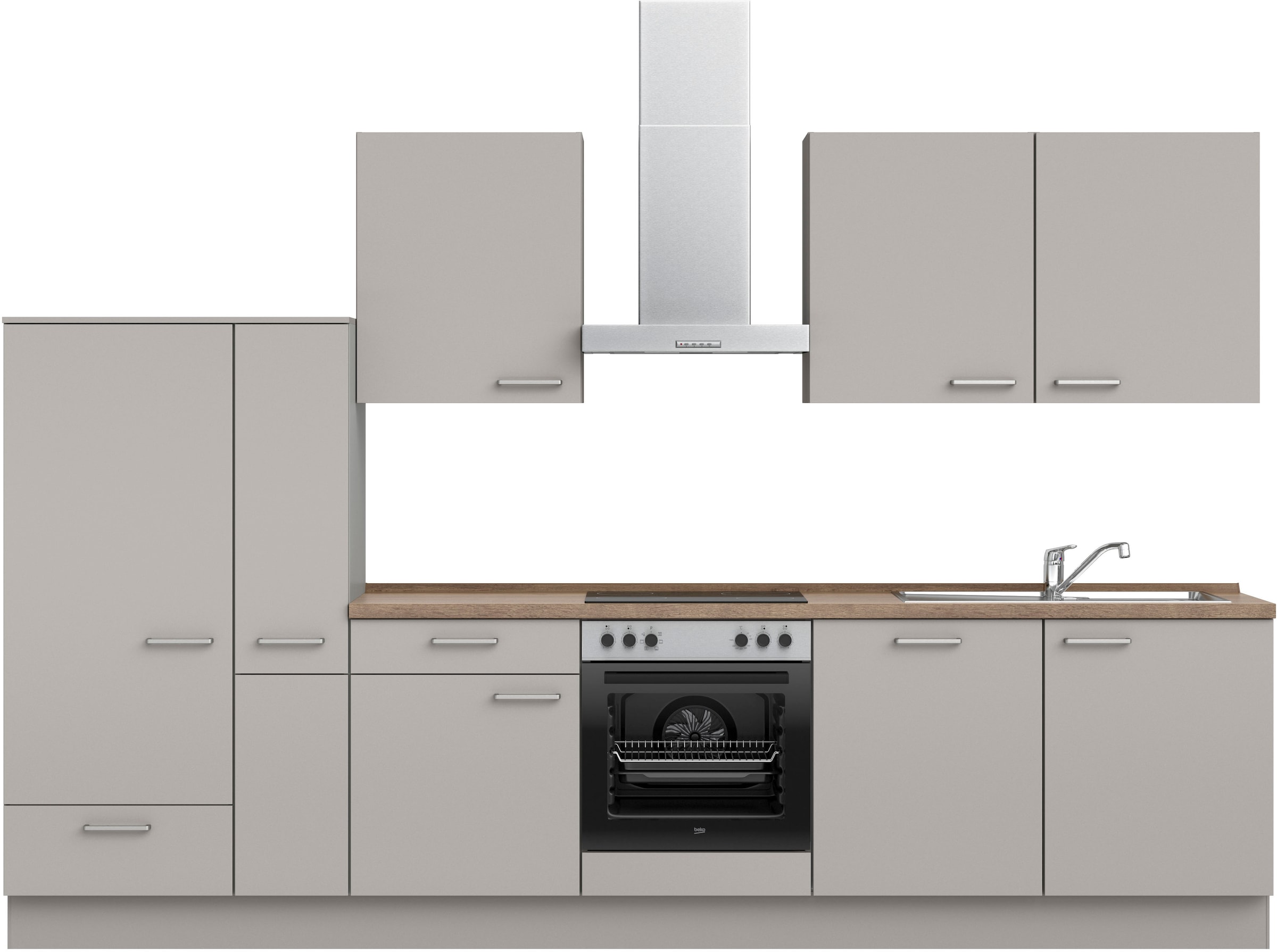 nobilia Küchenzeile ""Touch I", NEU: individuell anpassbar mit gratis Profi-Beratung" vormontiert, Breite 330 cm, Ausrichtung wählbar, wahlw. mit E-Geräten