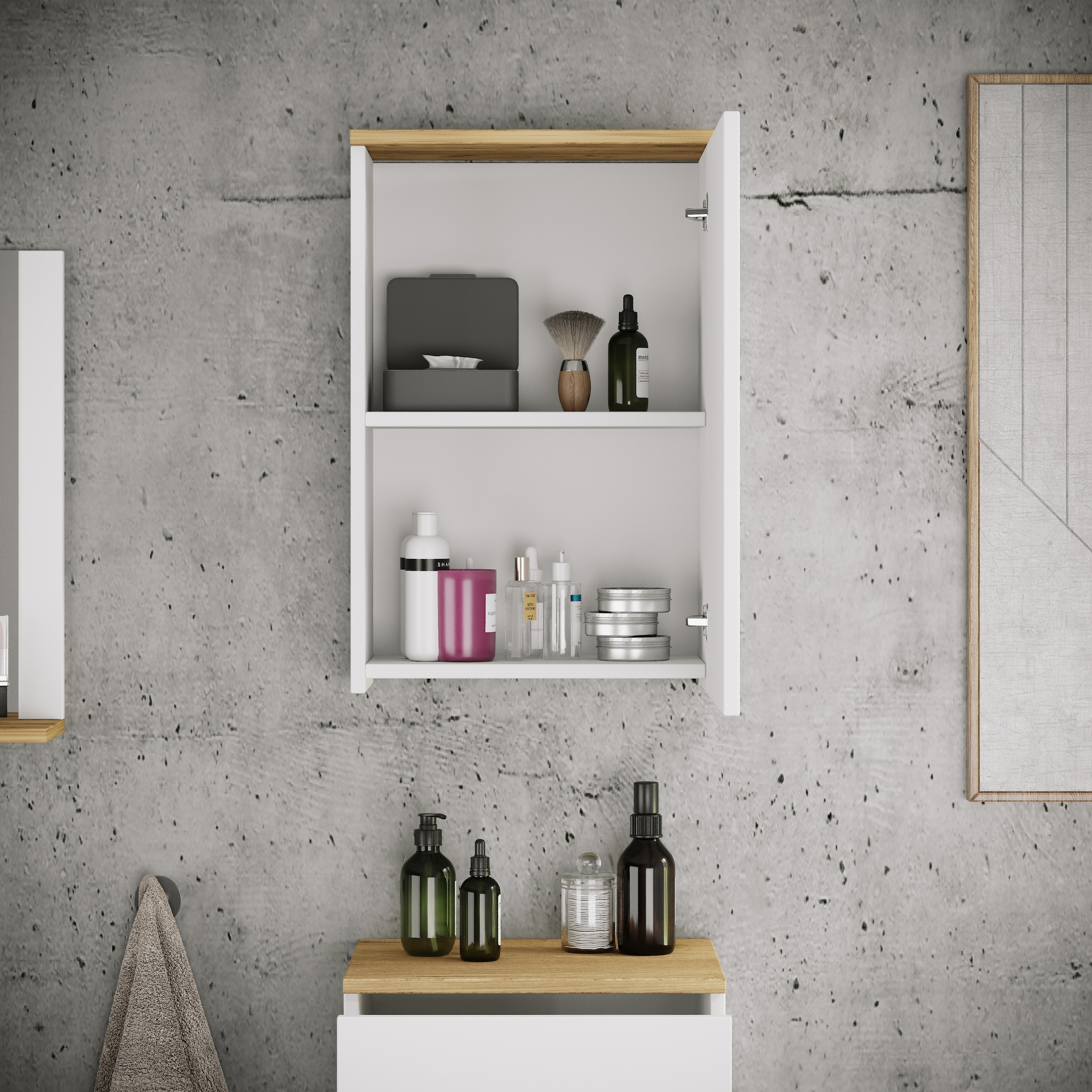 VCM Hängeschrank »Hängeschrank Badregal Badmöbel Wandschrank Cosila« 1 Stk. tlg.