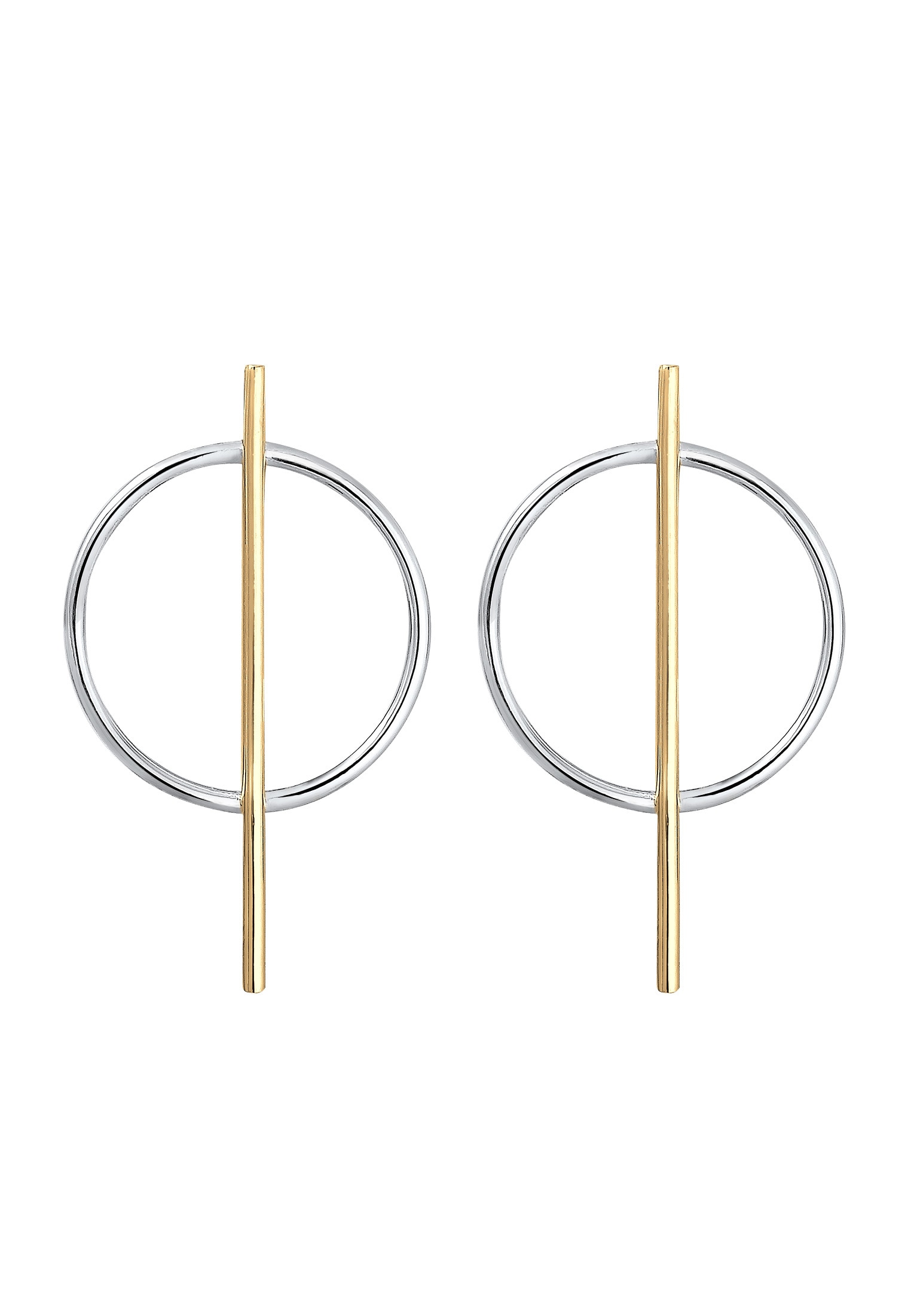 Elli Paar Ohrstecker »Ohrstecker Rund Bicolor 925 Sterling Silber vergoldet«