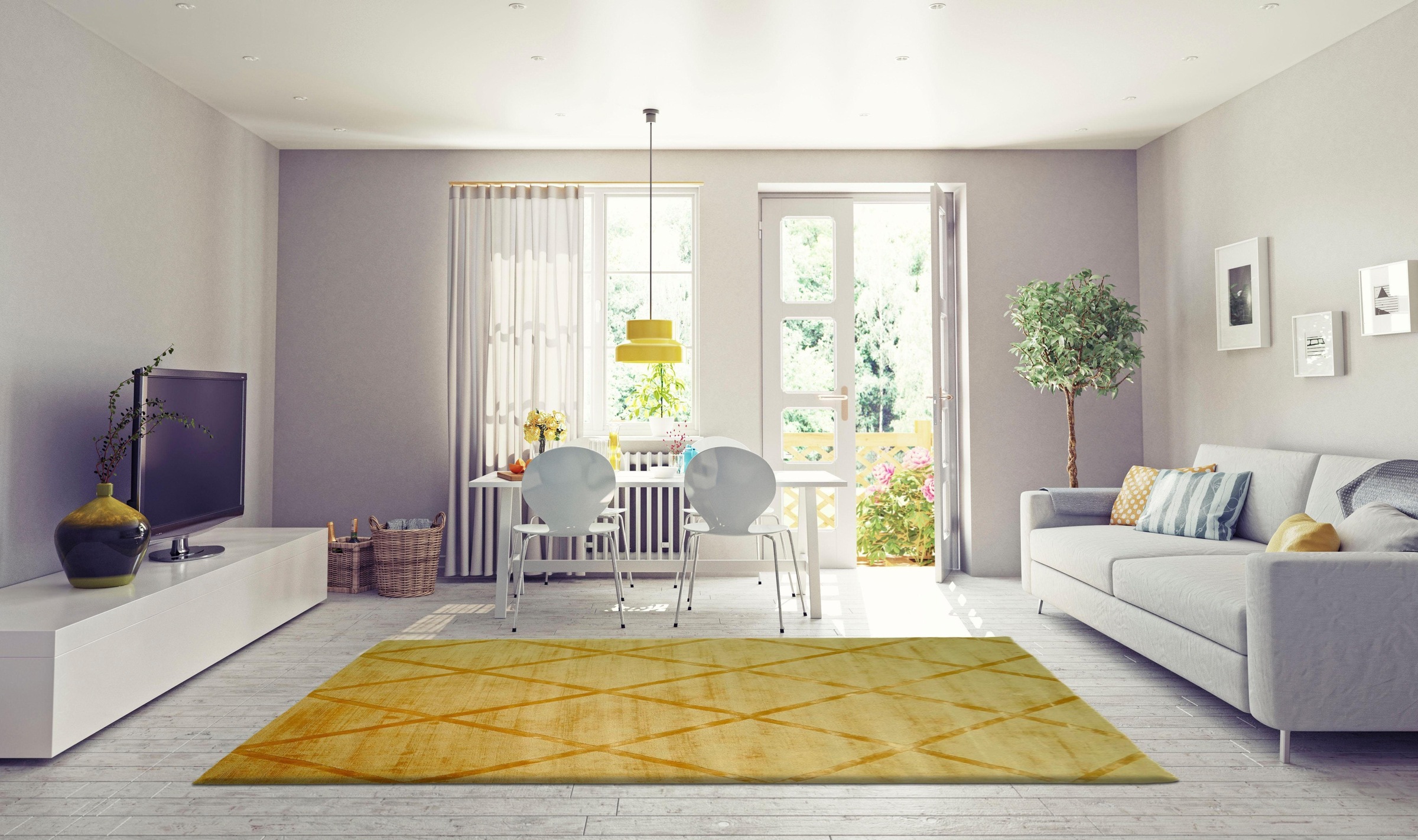 my home Teppich »Blerina«, rechteckig, 13 mm Höhe, elegant glänzender Kurzflorteppich in Seiden-Optik