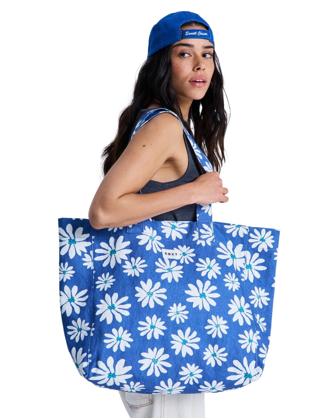 ROXY Damen Strandtasche "Anti Bad Vibes"coconut milk flower soul, Baumwolle, Taschen