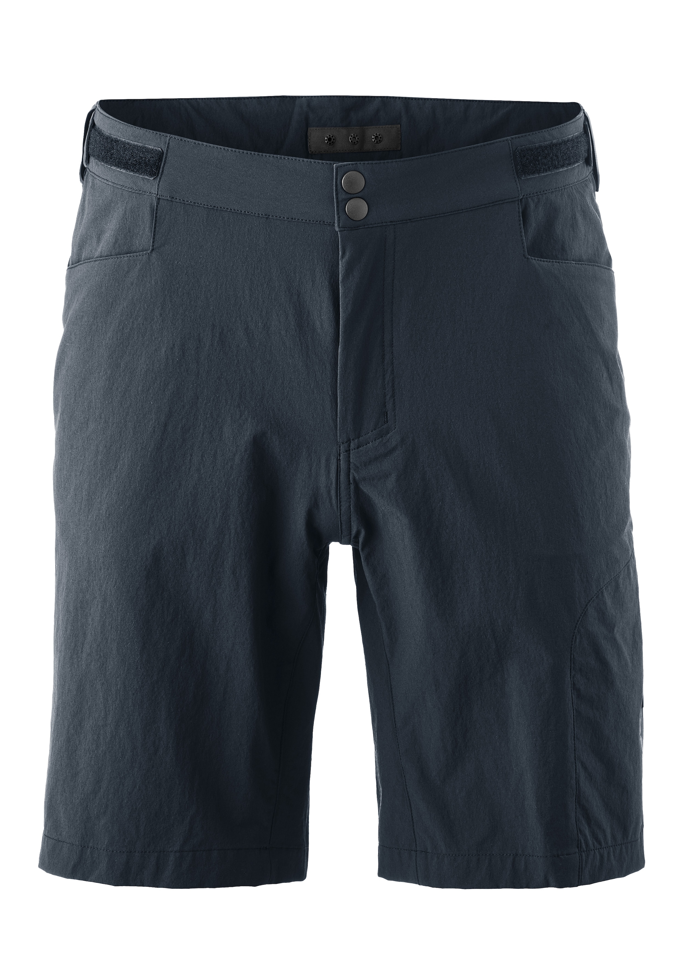 Fahrradhose GONSO "Adventure Shorts M", Herren, Gr. 5XL, Normalgrößen, blau (nachtblau), 90% Polyamid, 10% Elasthan, Hosen Fahrradhose, Herren Radhose mit einknöpfbarer Radunterhose mit Sitzpolster