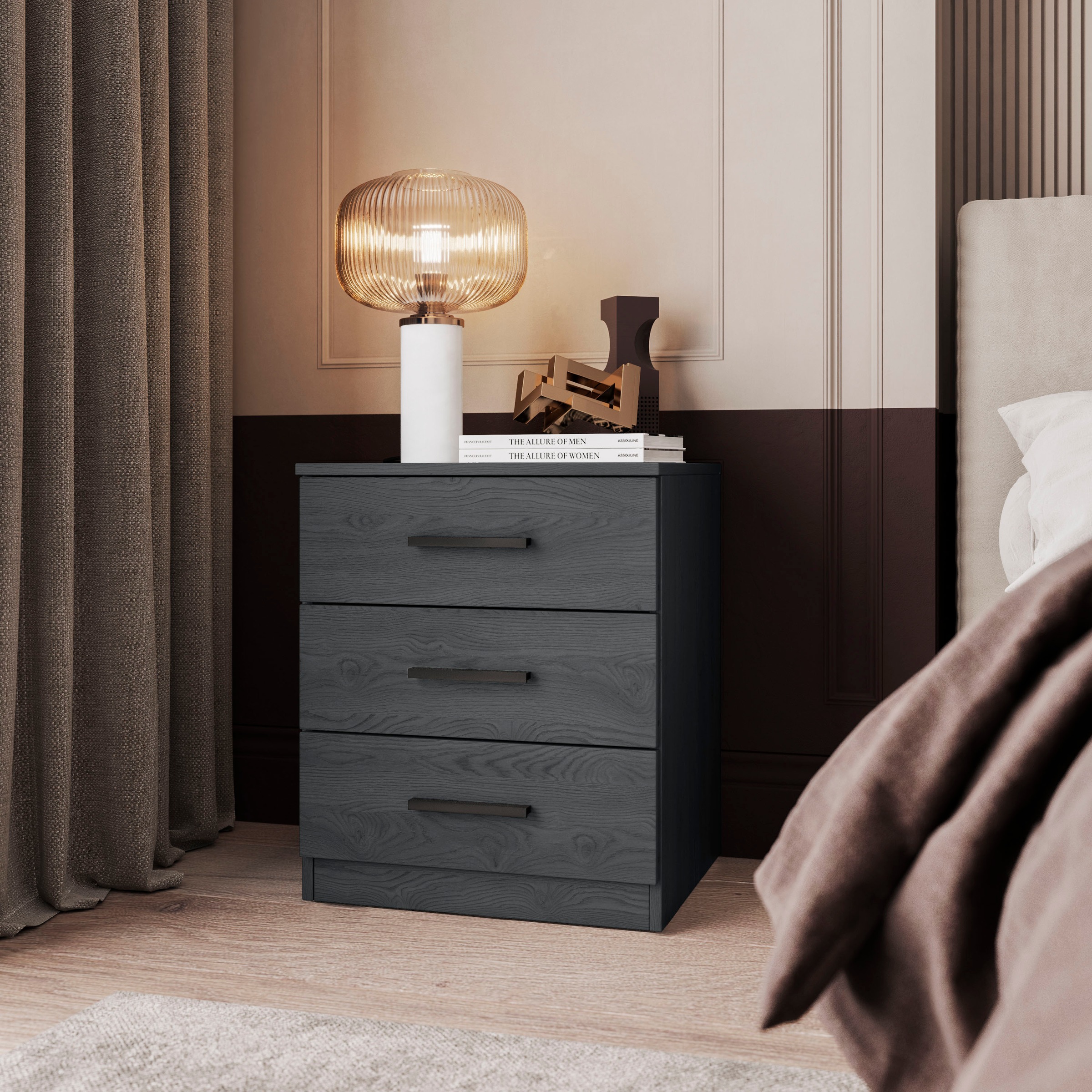 INOSIGN Nachtkommode »Galaxy Breite 46 cm, moderner Nachtschrank«, Nachttisch, Nachtkonsole mit 3 Schubladen